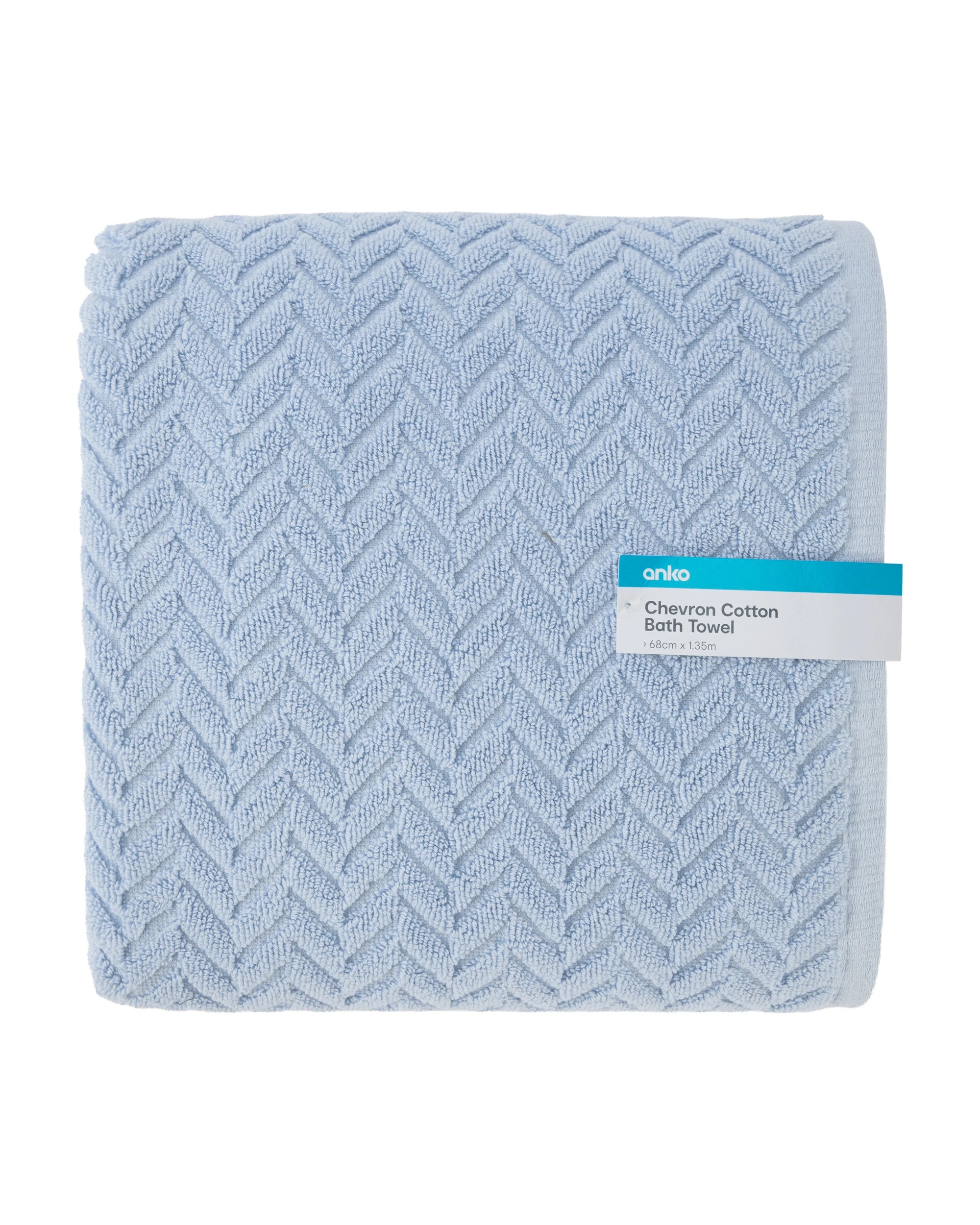 5 Chevron Cotton Bath Towel - Blue, 5 of 6