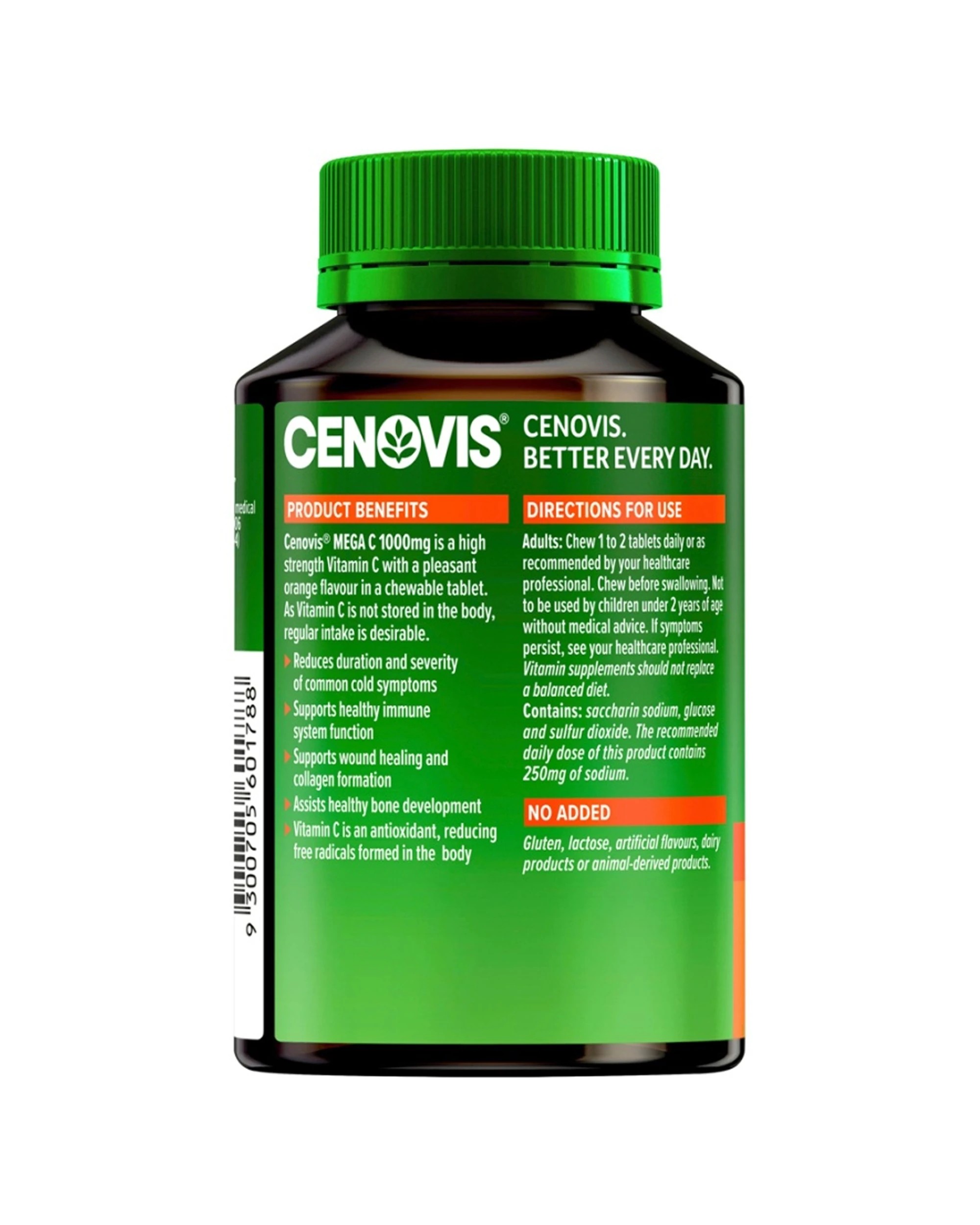 3 Cenovis 60pc Mega C 1000Mg Immune System Supplement Chewable Tablets, 3 of 5