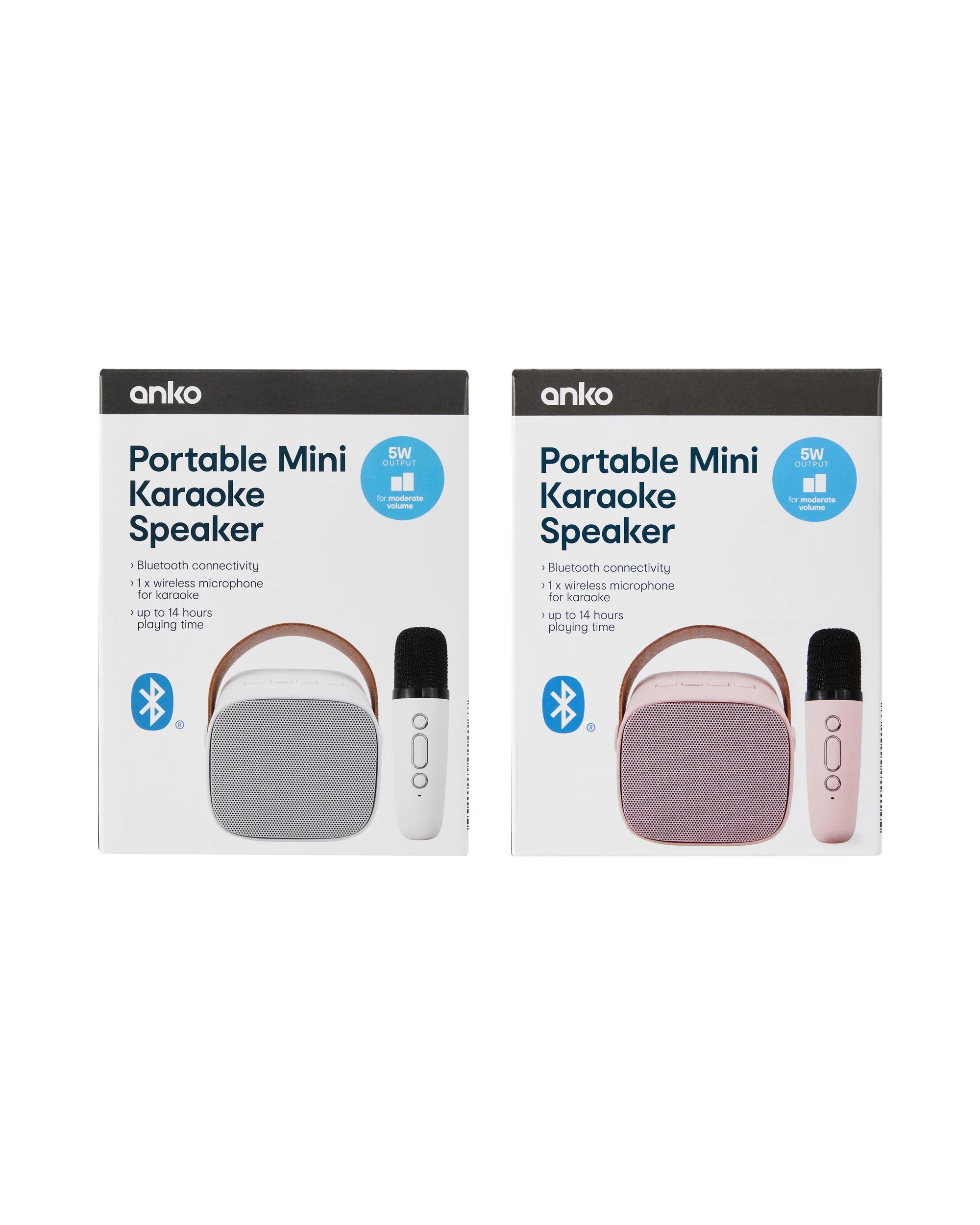 8 Portable Mini Karaoke Speaker - White and Pink, 8 of 9
