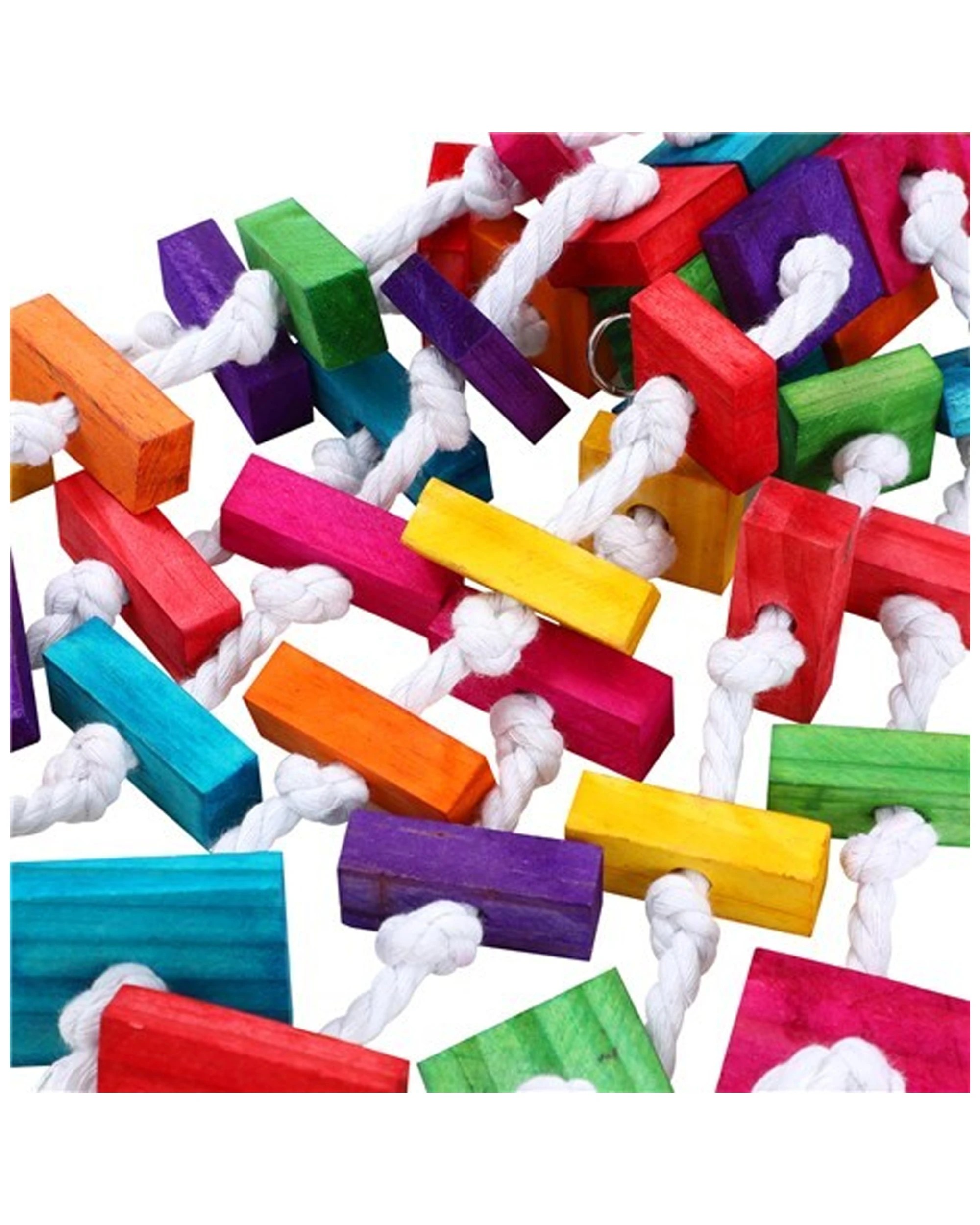 3 Paws And Claws Hanging 40cm Wooden Rope Toy Fun Play For Parrots Pet Birds
 - Multi, 3 of 3