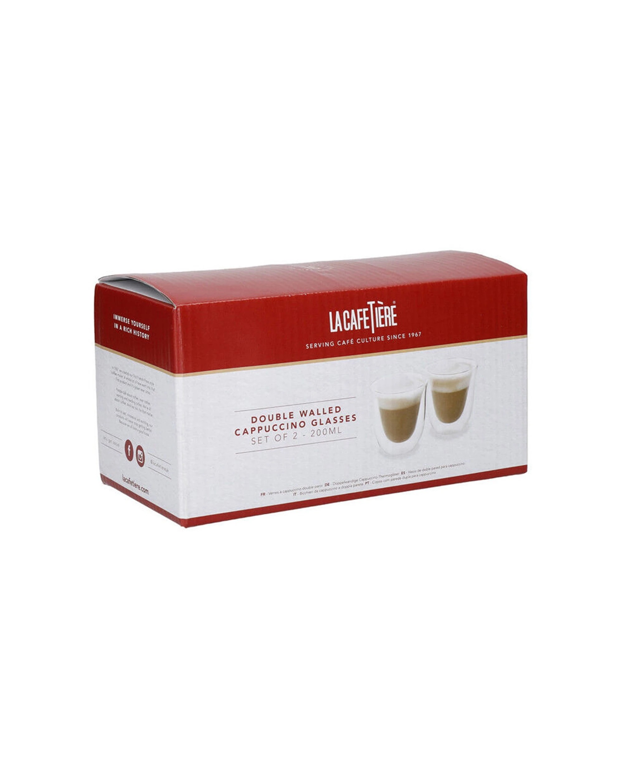 7 La Cafetiere 4pc Double Walled Borosilicate Glass Cappuccino Cup 200ml - Clear, 7 of 7