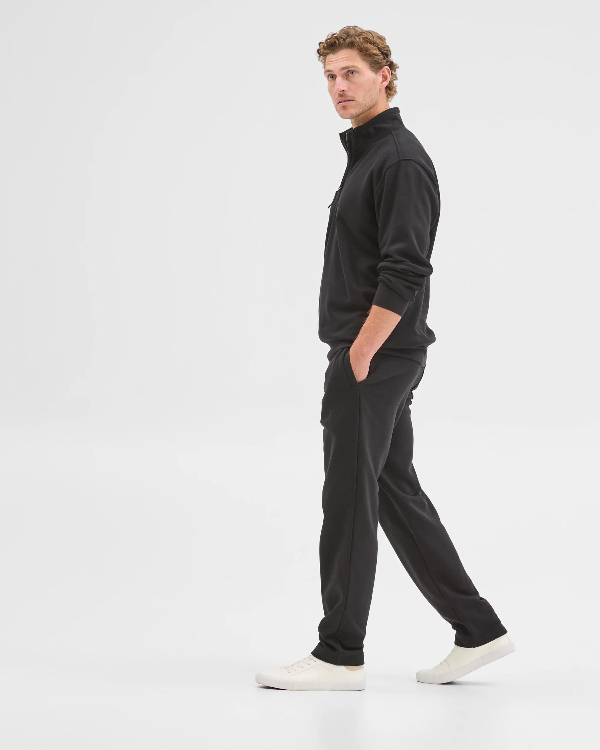 4 Target Man Australian Cotton Blend Fleece 1/2 Zip Top BLACK, 4 of 7