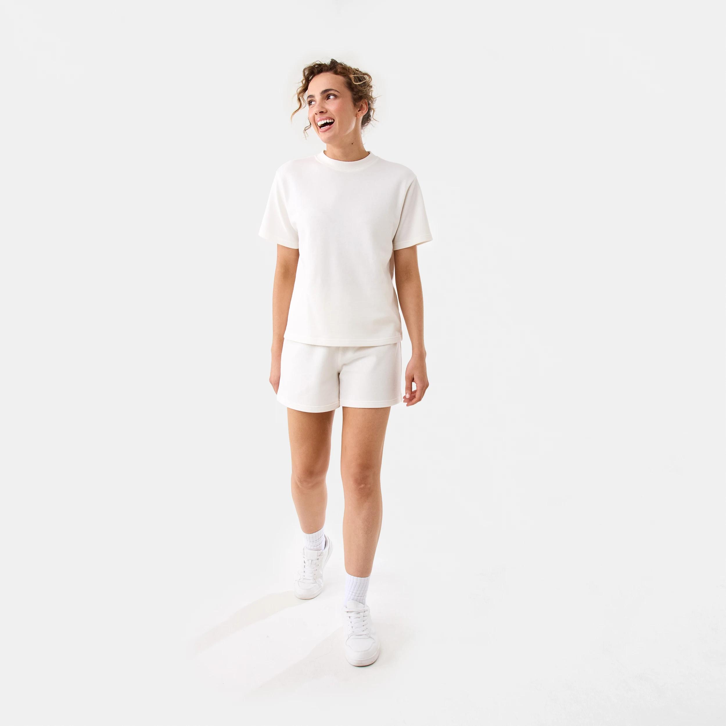 1 Active Womens Terry Shorts EGRET WHITE, 1 of 6
