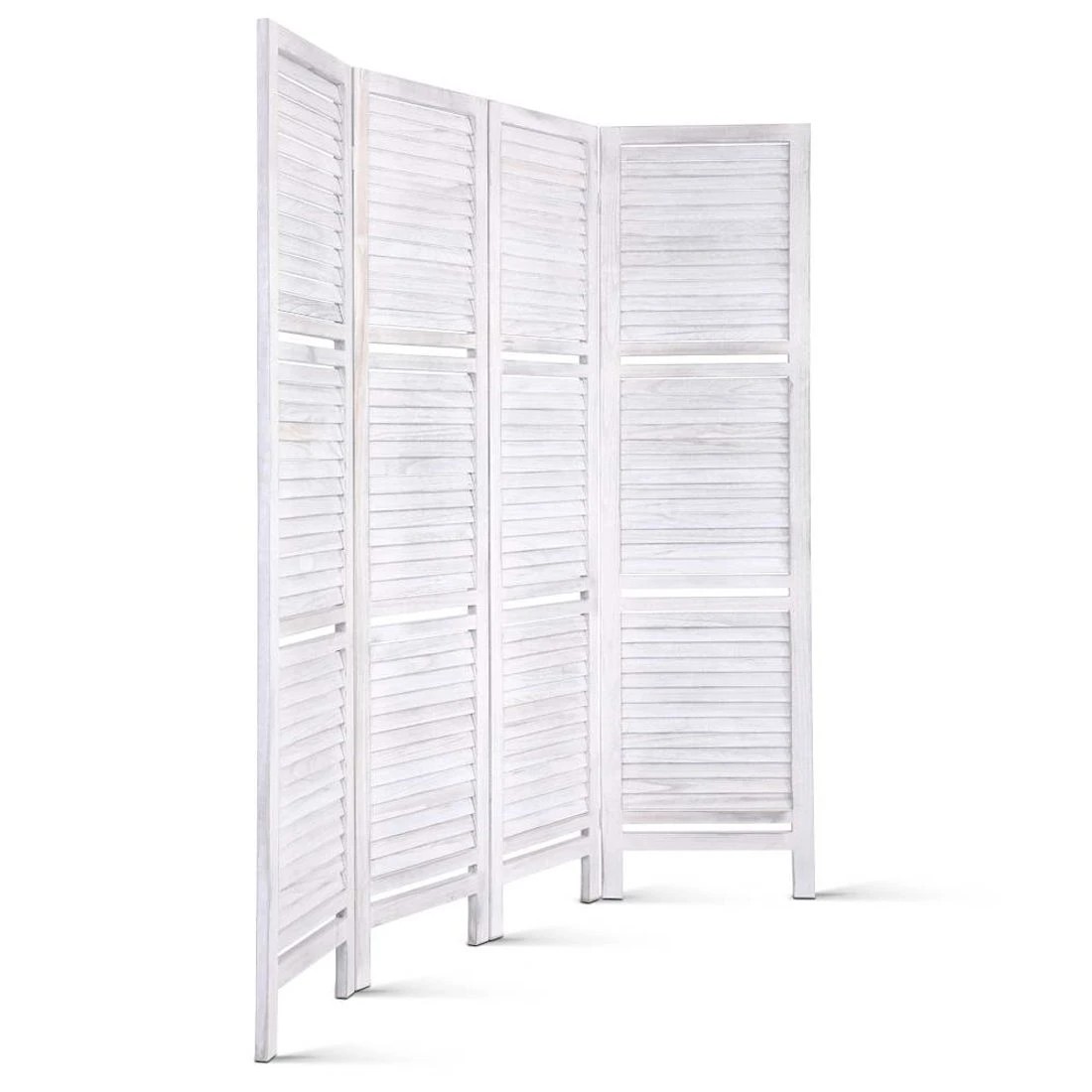 3 Artiss 4 Panel Room Divider Screen 163x170cm Shelf - White, 3 of 8