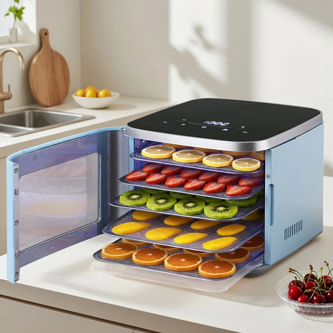 4 Devanti 5 Trays Food Dehydrator Mini Fruit Dryer 500W - Blue, 4 of 6