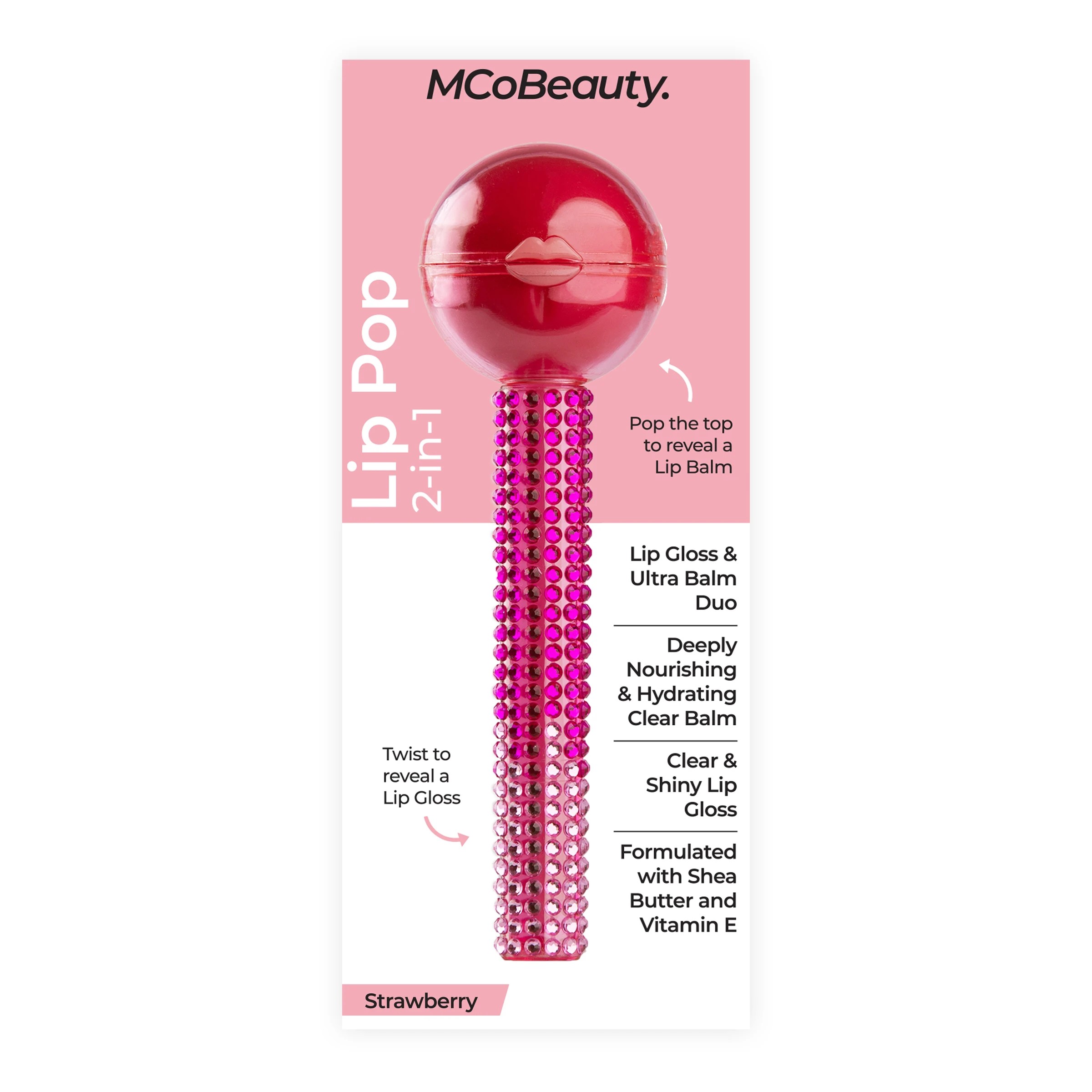 1 MCoBeauty Lip Pop 2-in-1 Lip Gloss & Ultra Balm - Strawberry, 1 of 9