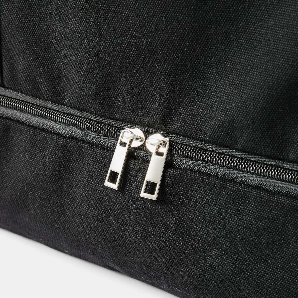 4 Woven Canvas Weekender Bag BLACK, 4 of 8