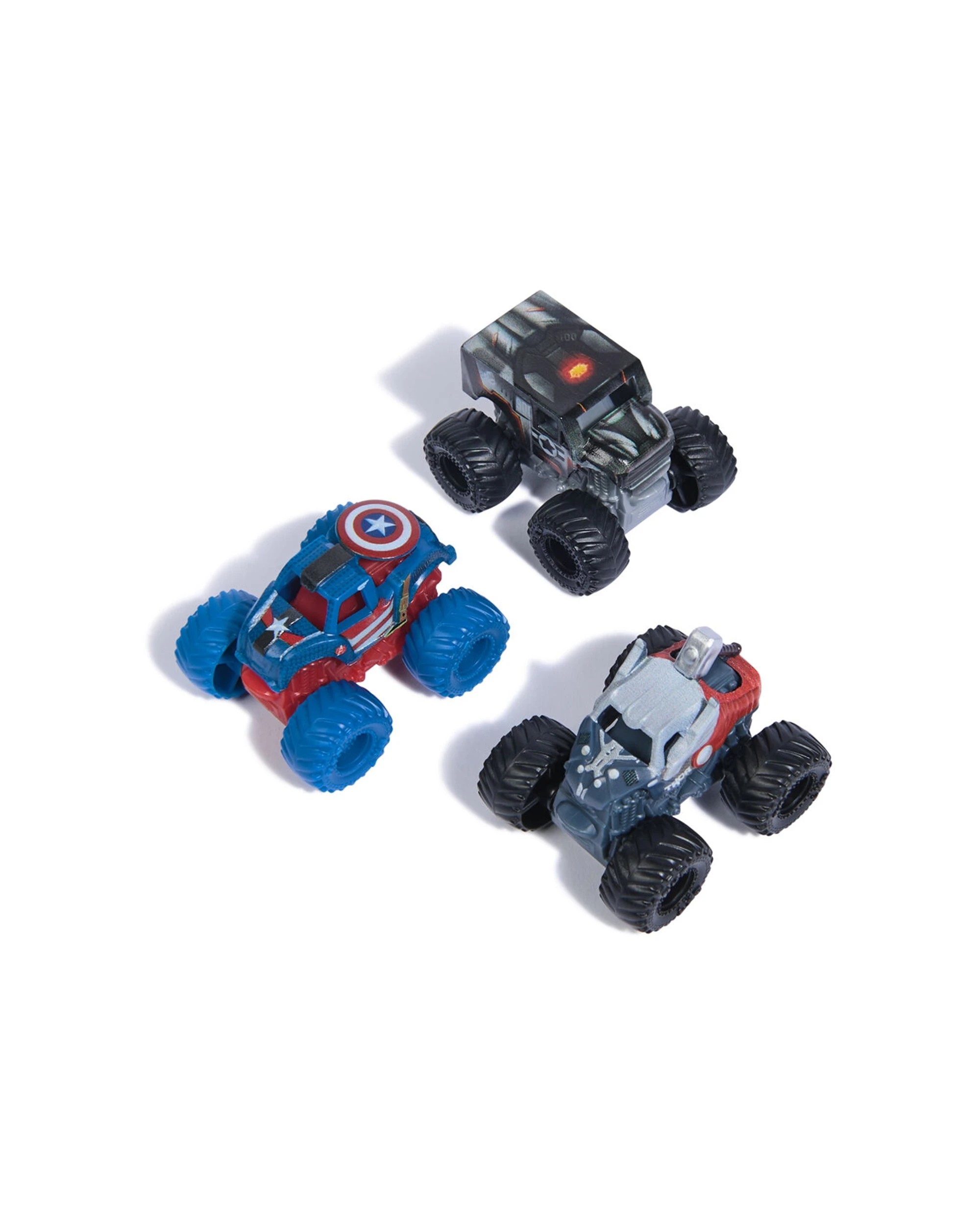 7 Monster Jam 3pc Mini Marvel Trucks Set Iconic Heroes Kids Children - Multi, 7 of 9