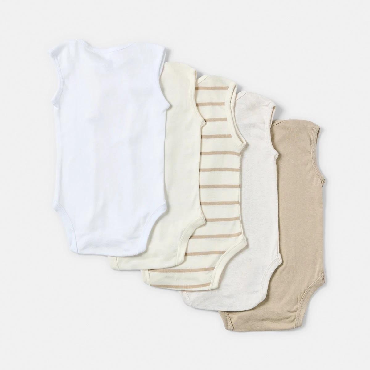 2 5 Pack Sleeveless Bodysuits NEUTRAL 5PK, 2 of 10