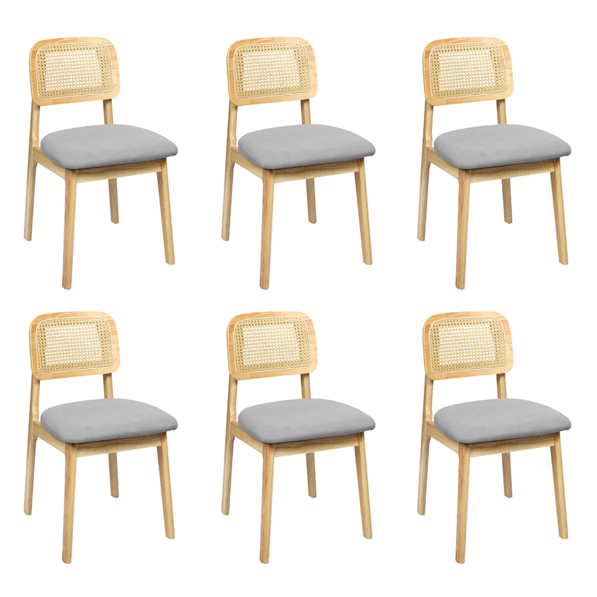 1 Levede Set Of 6 Rattan Dining Chairs - Natural, 1 of 7