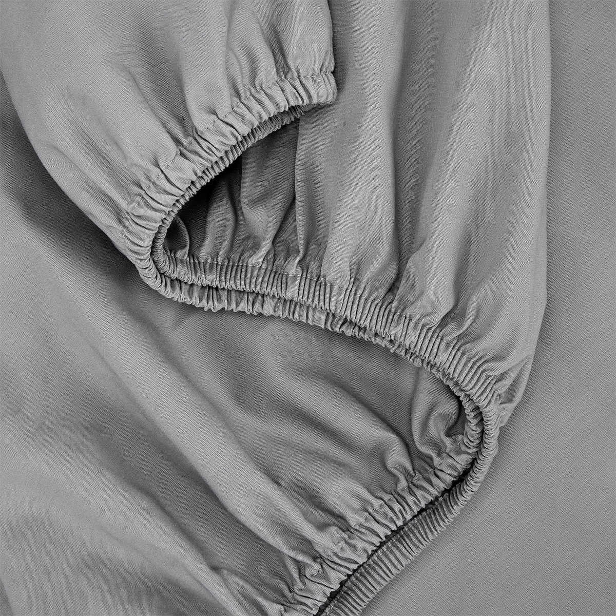 3 250 Thread Count Cotton Rich Sheet Set - Queen Bed, Grey, 3 of 7