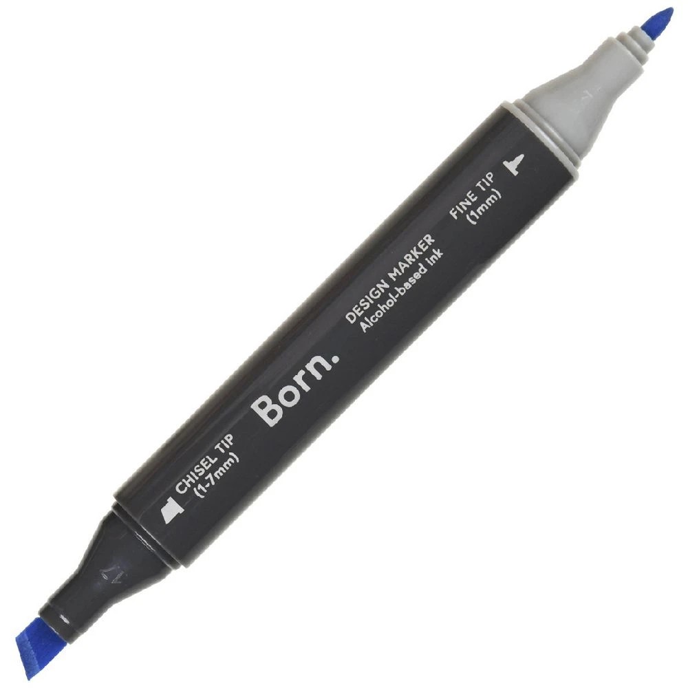 1 Born Professional Dual-Tip Artist Marker Process Blue B683, 1 of 4