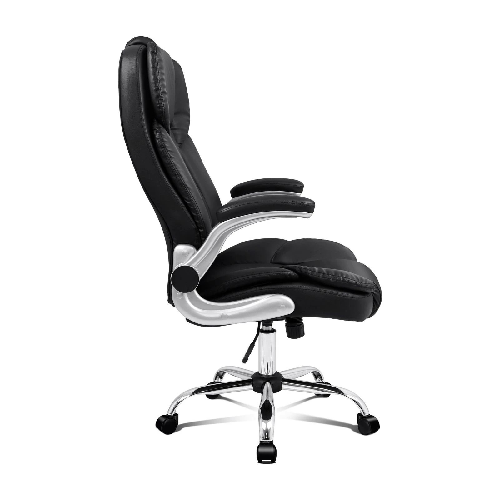 3 Alfordson Office Chair Executive Computer Gaming Racer PU Leather Work Seat - Black, 3 of 10