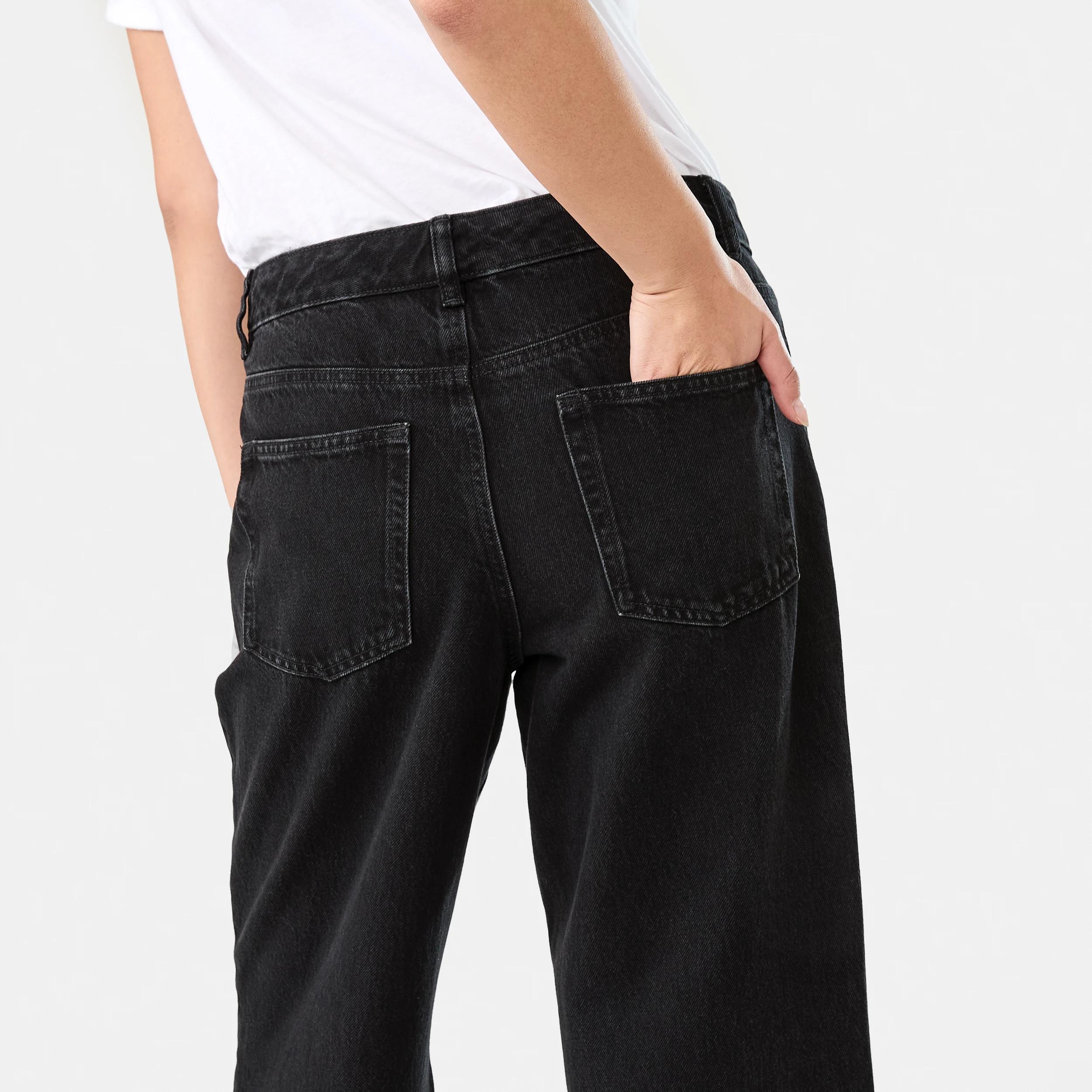 8 Wide Leg Raw Hem Jeans BLACK WASH, 8 of 9