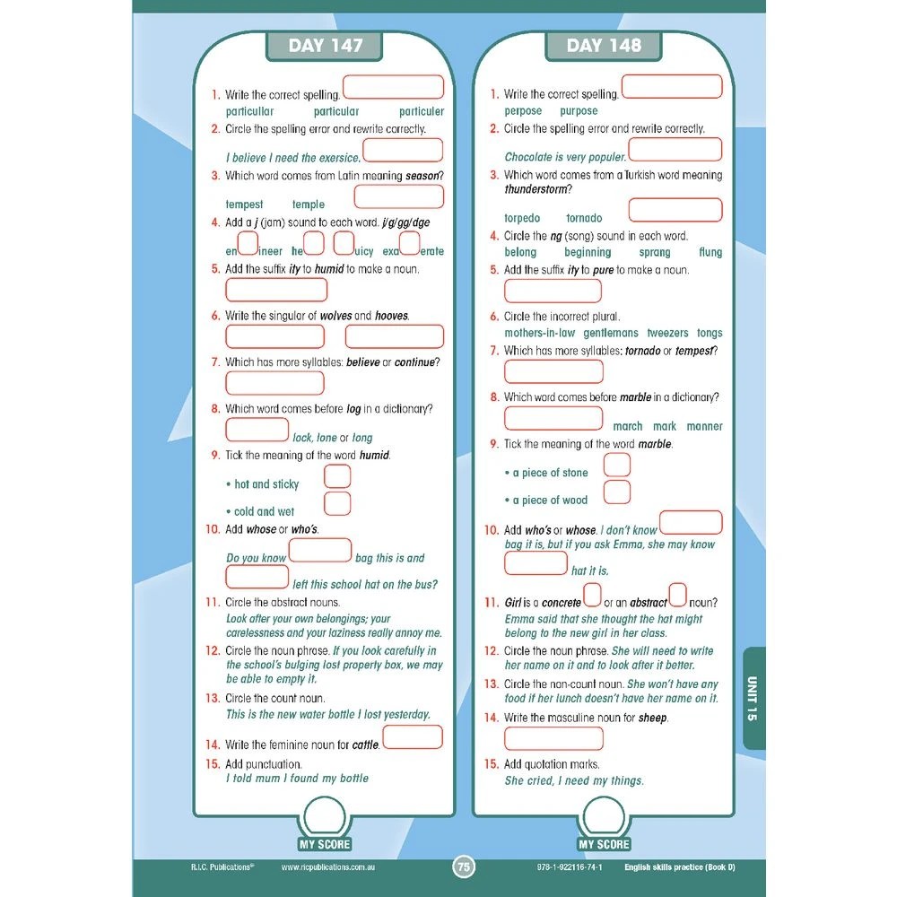 5 R.I.C English Skills Practice Book D, 5 of 5