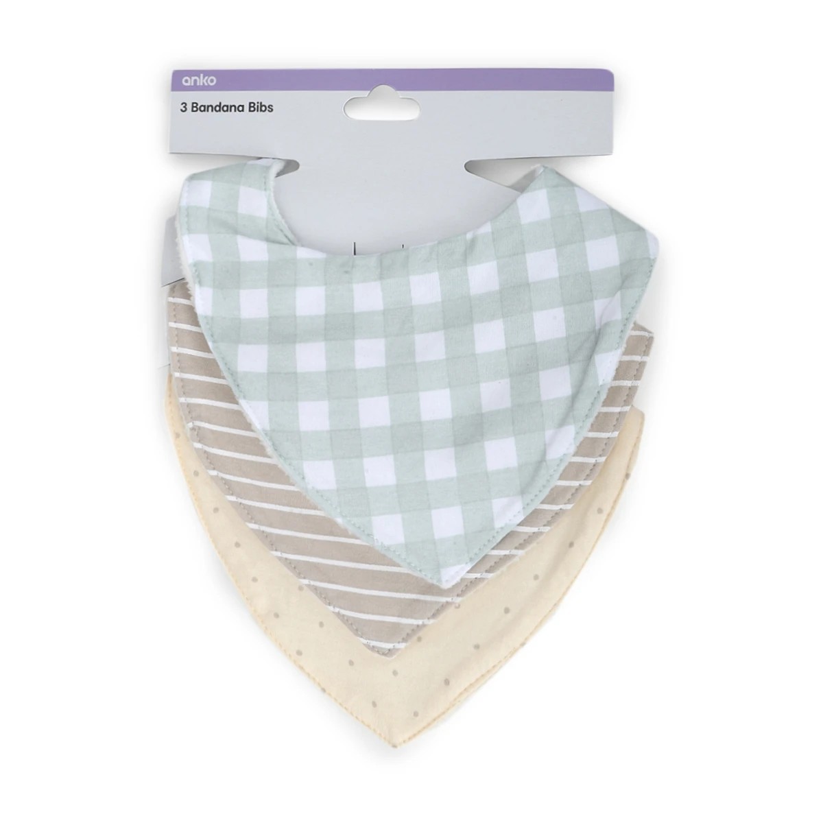 5 3 Pack Bandana Bibs - Gingham, 5 of 5