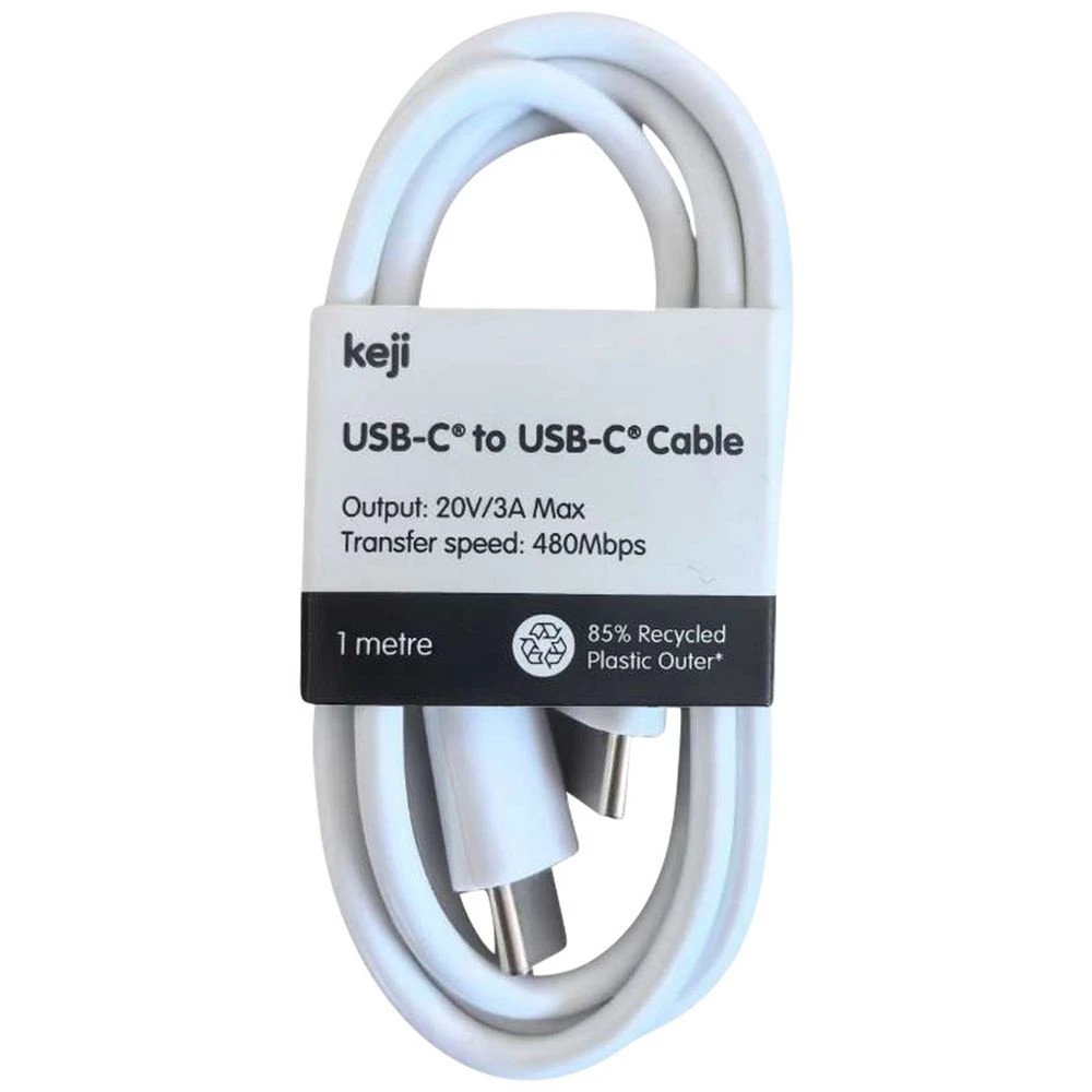 3 Keji USB-C to USB-C Cable 2A 1m White, 3 of 4