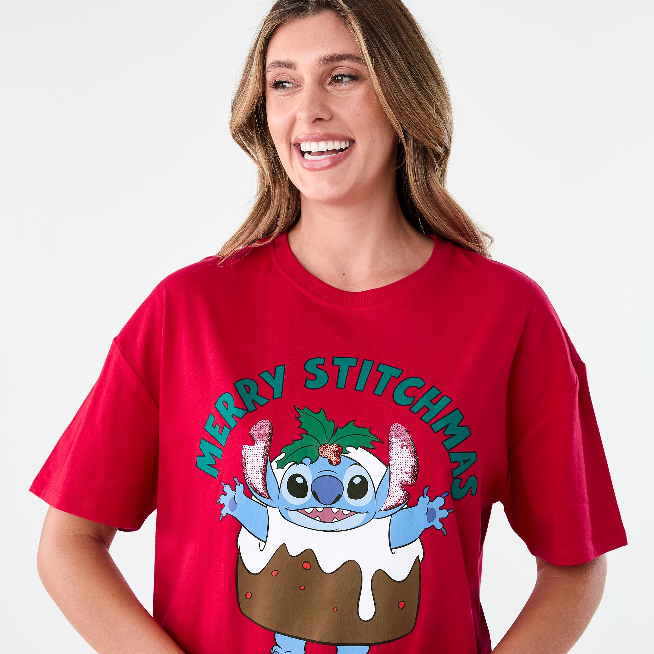 4 Short Sleeve Disney Lilo & Stitch License Christmas T-shirt STITCHMAS STRAWBERRY, 4 of 5