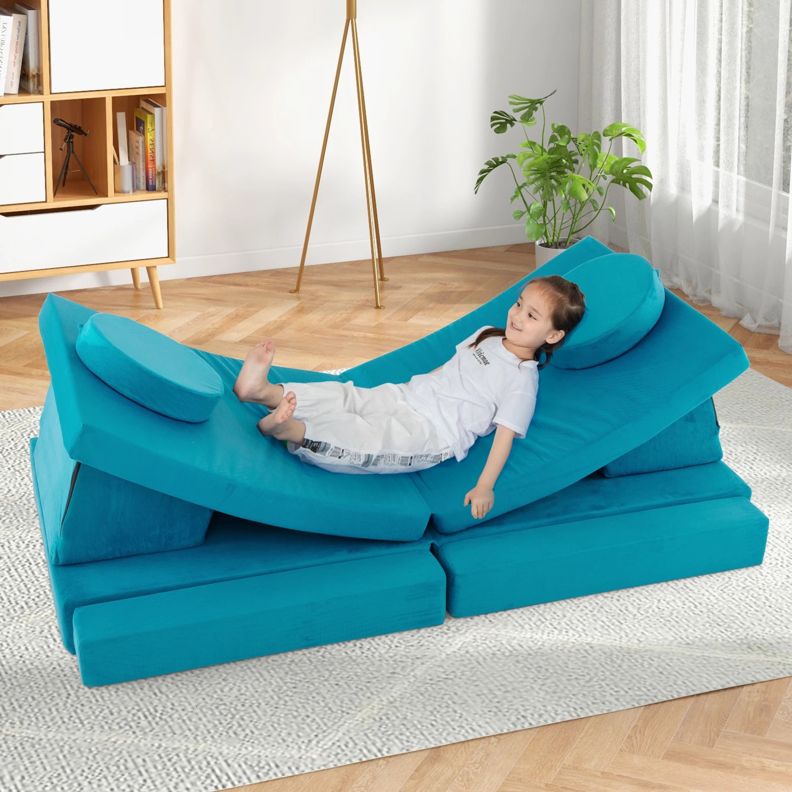 3 Costway 8PCS Play Couch Modular Sofa Folding Sofa Chair - Green, 3 of 3