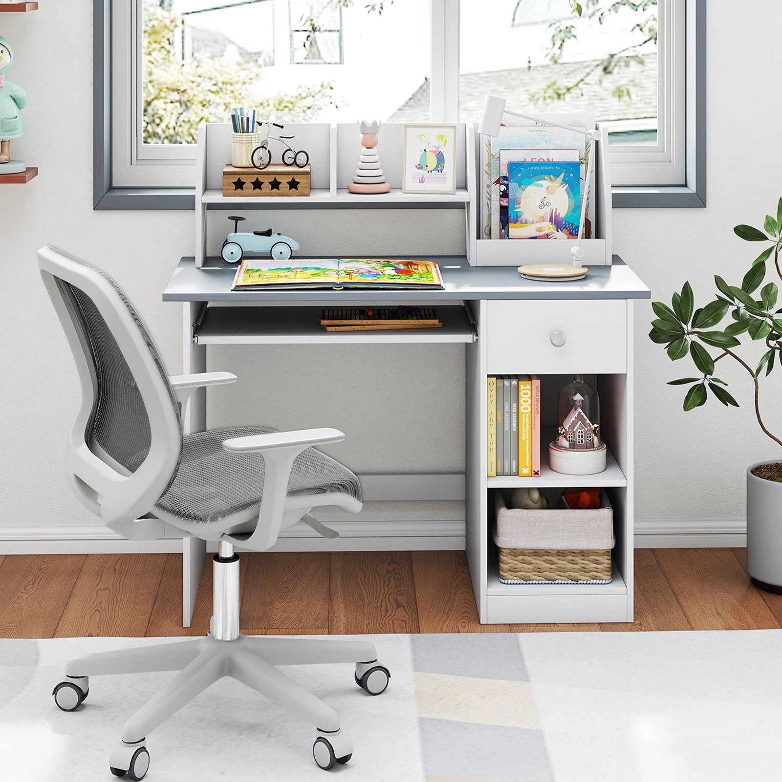 3 Costway Study Desk Writing Table Students Learning Desk, 3 of 4