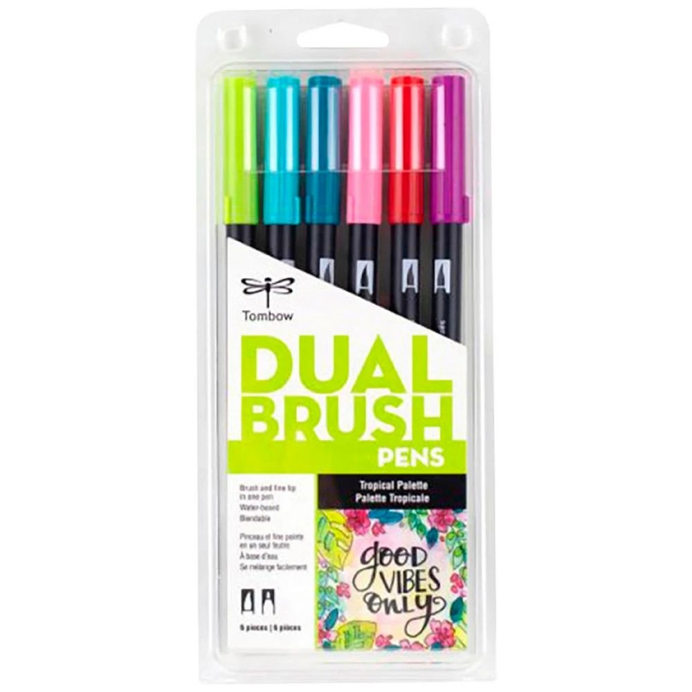 1 Tombow Dual Brush Pen Tropical 6 Pack, 1 of 2