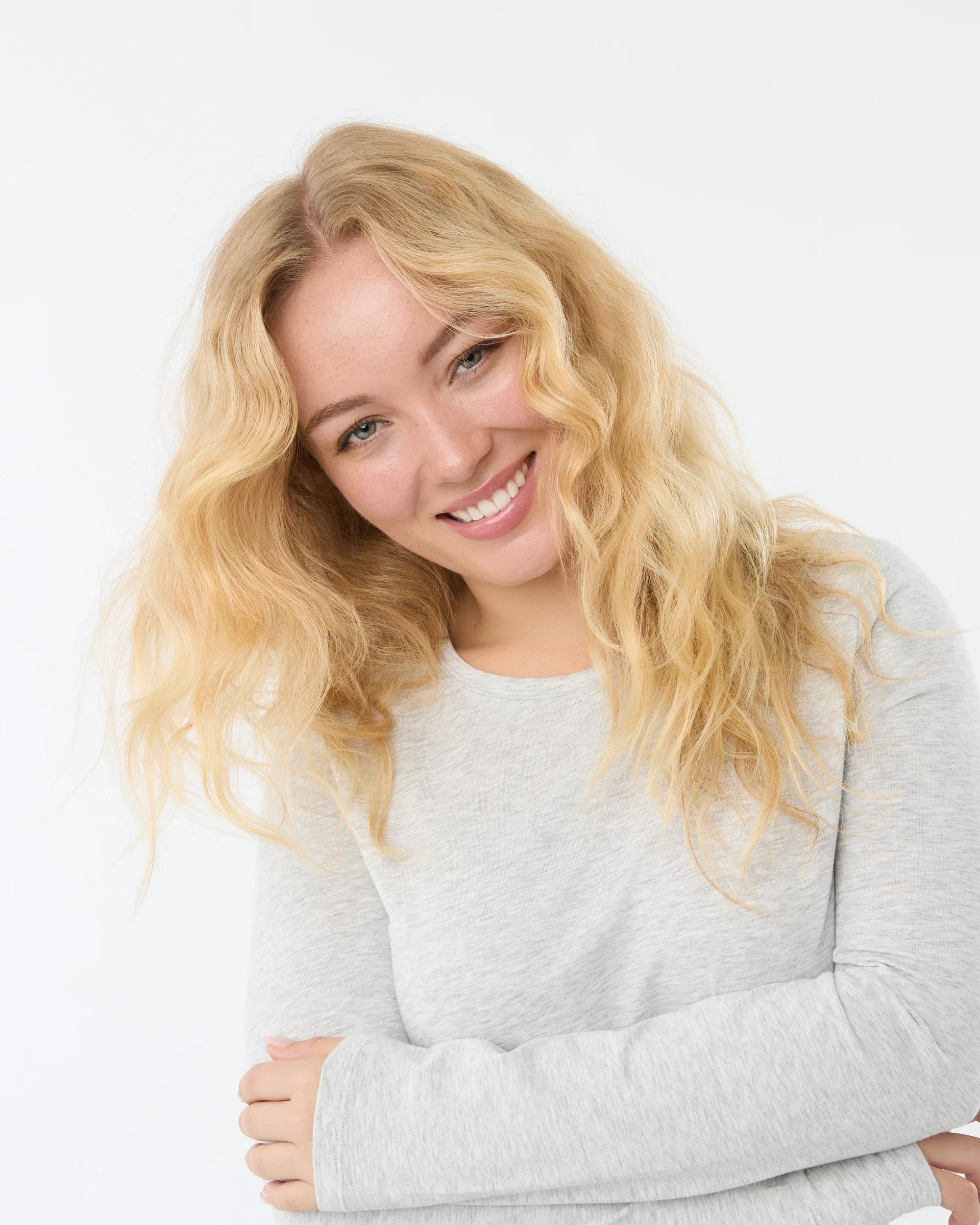 6 Long Sleeve Stretch Crew Neck T-shirt Slvr Marle, 6 of 6