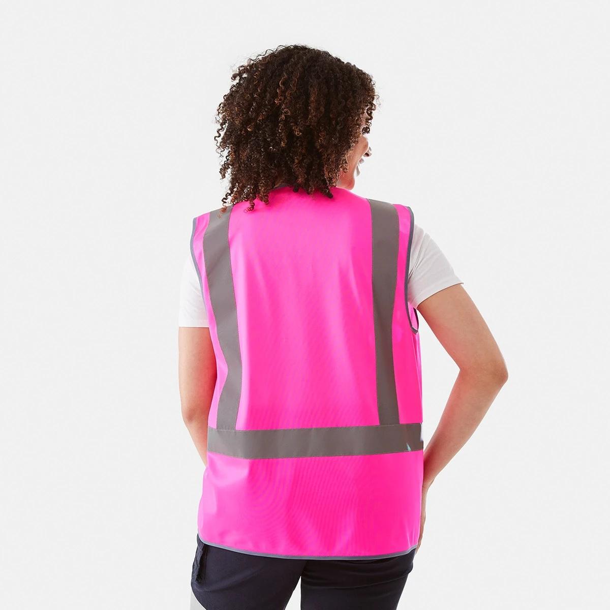 6 Workwear Hi-Visibility Vest SAFETY PINK, 6 of 10
