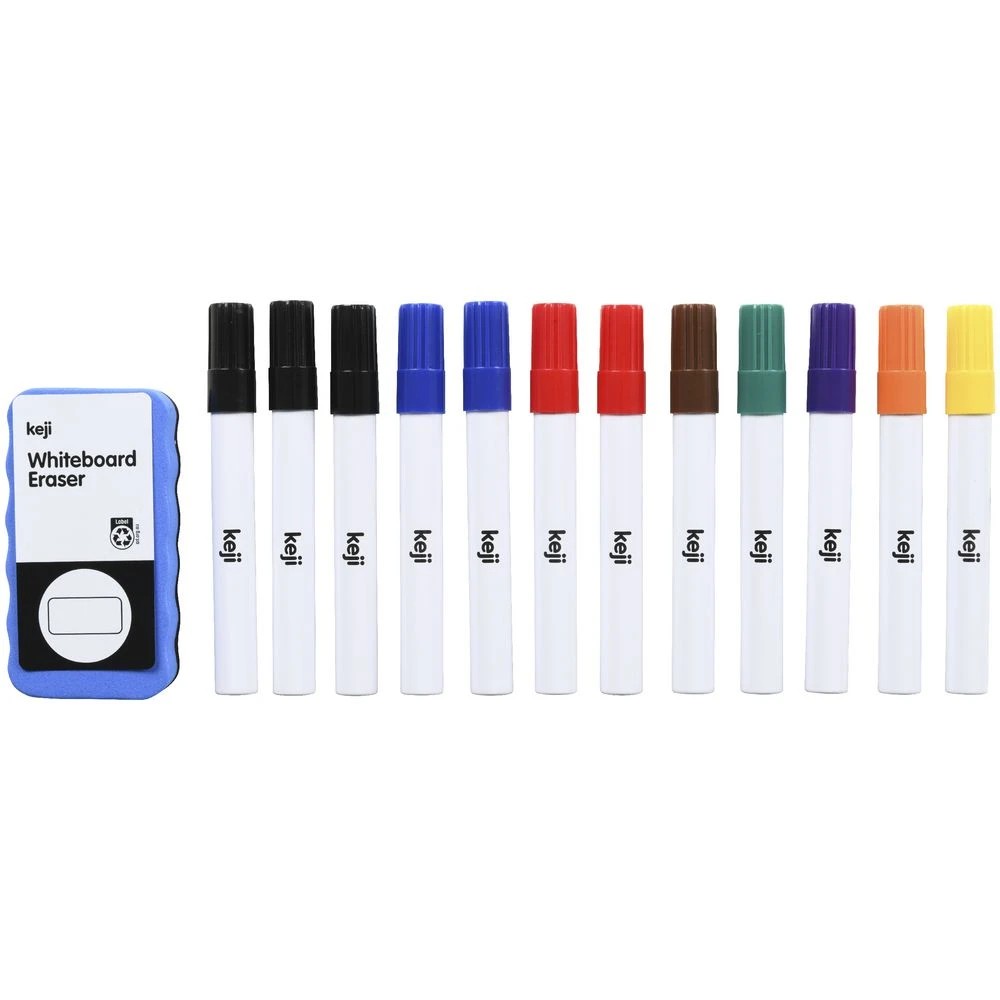 3 Keji Aluminium Barrel Whiteboard Markers with Eraser 12 Pack, 3 of 4