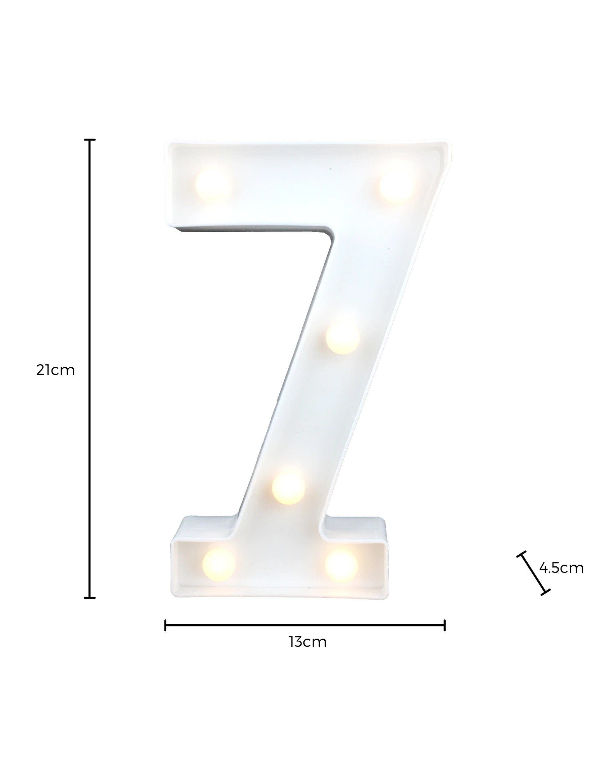 3 Partyrama LED Light Up Number 7 White, 3 of 3