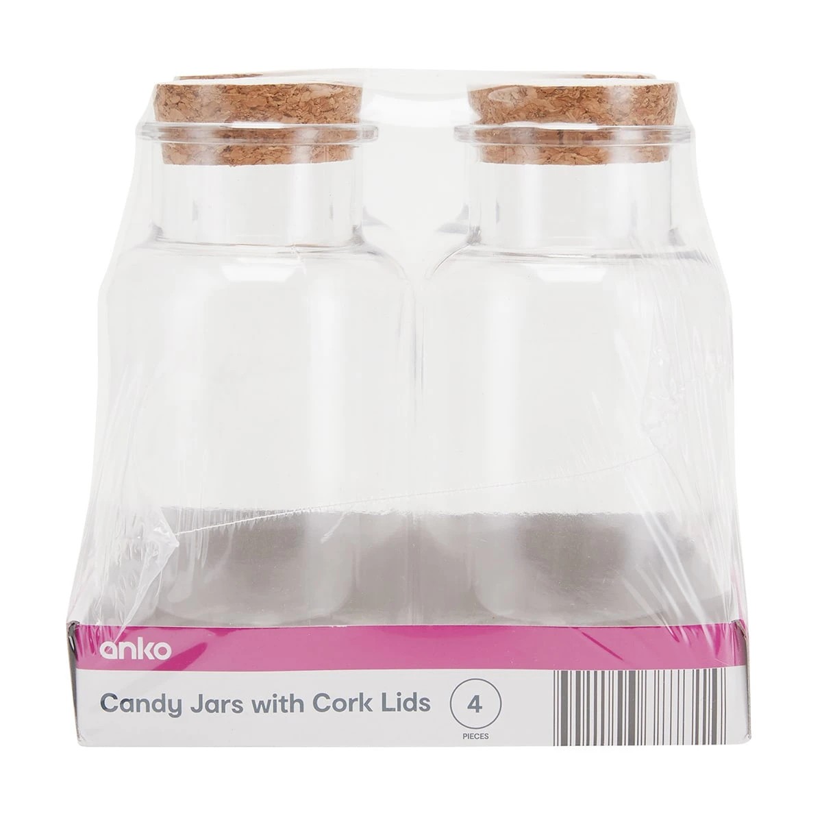 3 4 Pack Candy Jars with Cork Lids, 3 of 3