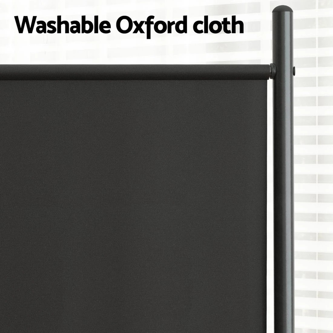 6 Artiss 6 Panel Room Divider Screen 323cm Wheel Fabric - Black, 6 of 7