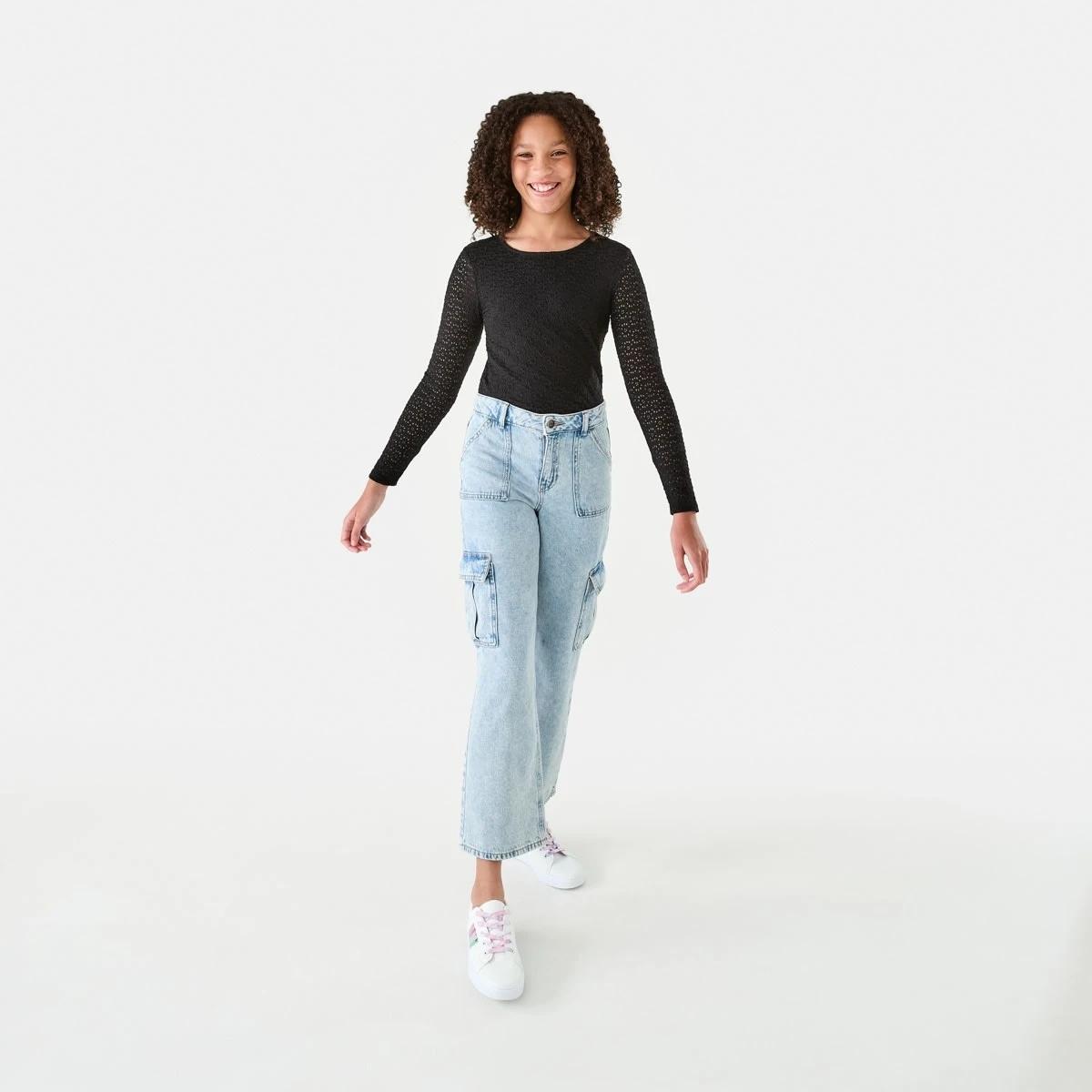 6 Long Sleeve Lace Top Black, 6 of 9
