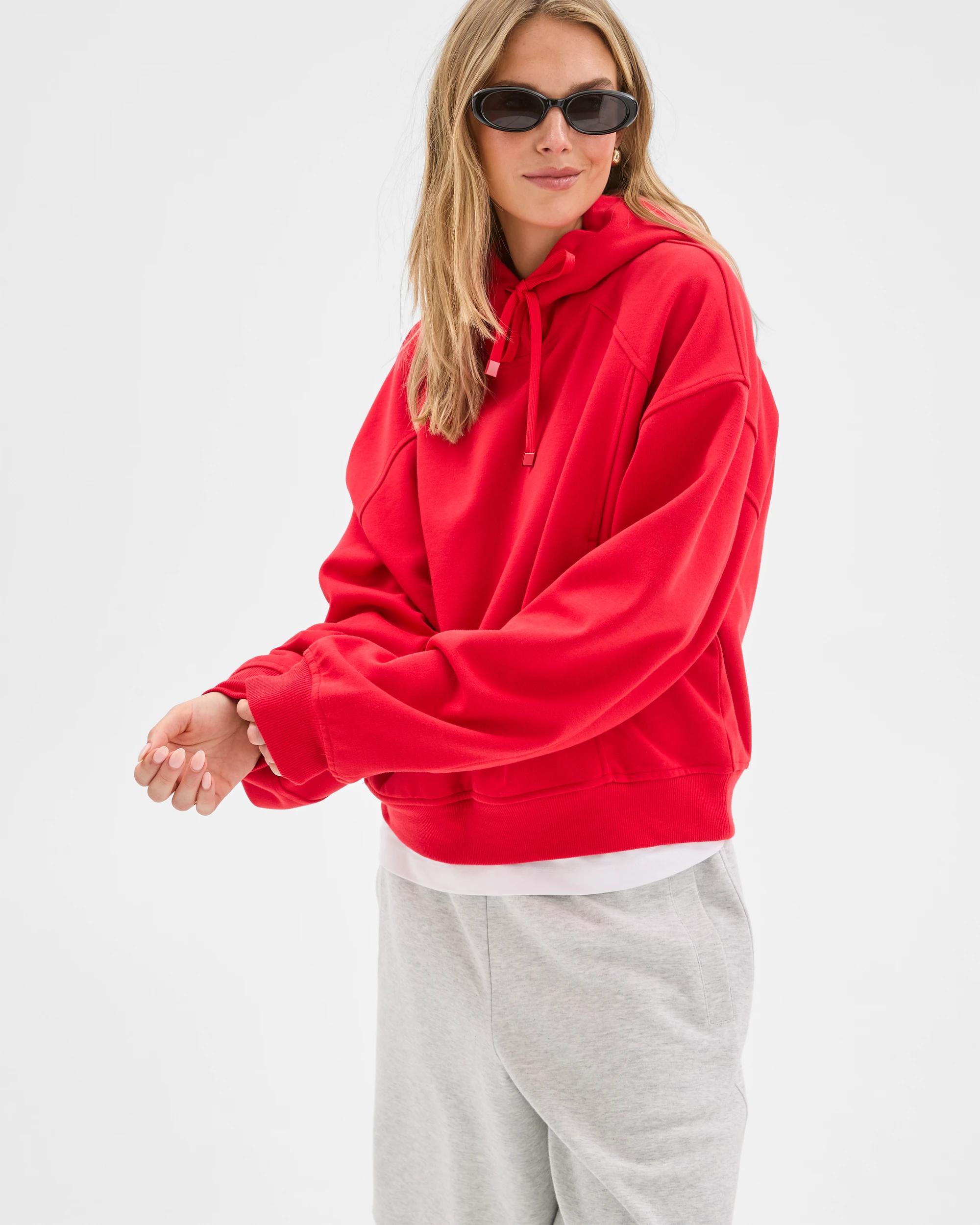 4 Lily Loves Panelled Hoodie FLAME, 4 of 7