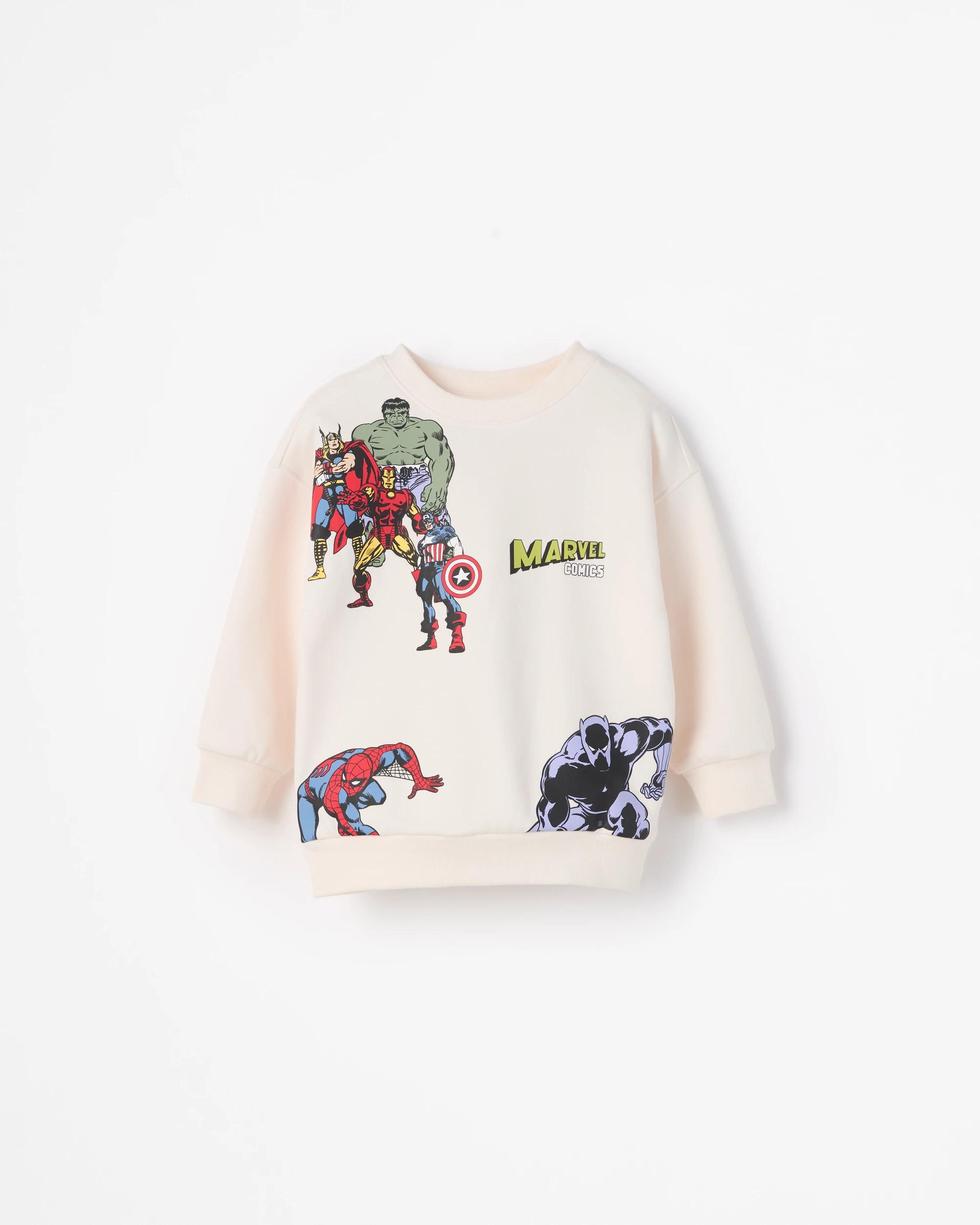 1 Disney Marvel Australian Cotton Blend Long Sleeve Jumper NEUTRAL, 1 of 2
