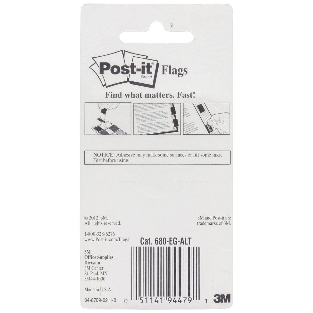 3 Post-it Flags 25x43mm Electric Glow 3 Pack, 3 of 3