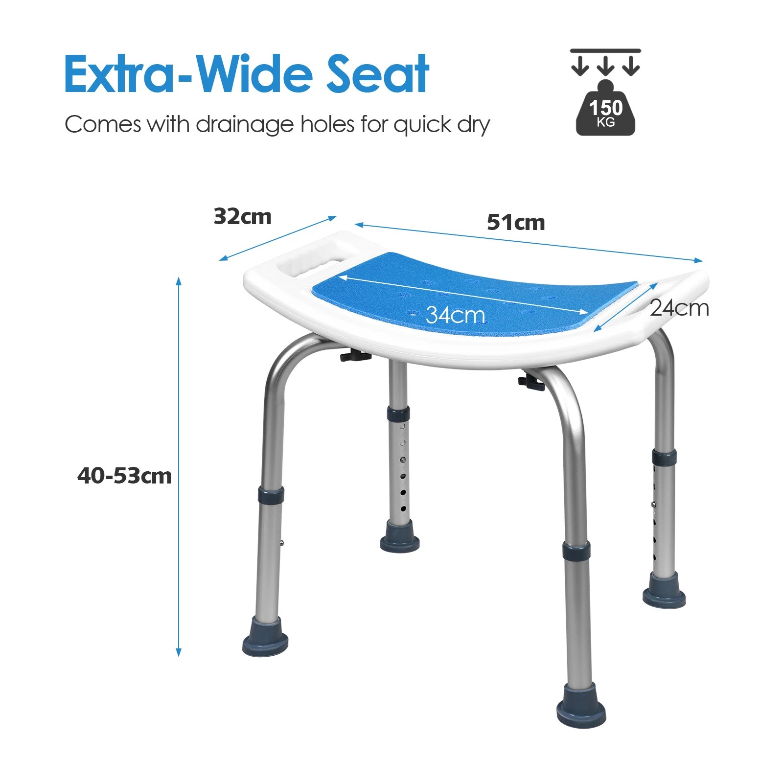 7 Costway Adjustable Shower Stool Lightweight Bathtub Stool for Senior, 7 of 10