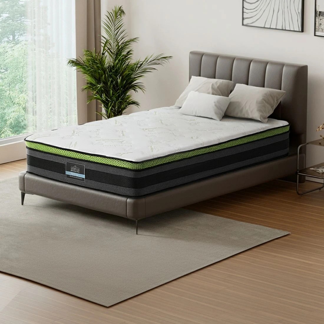 4 Giselle Mattress Cool Gel Foam 30cm King Single - King Single Bed - Grey, 4 of 7