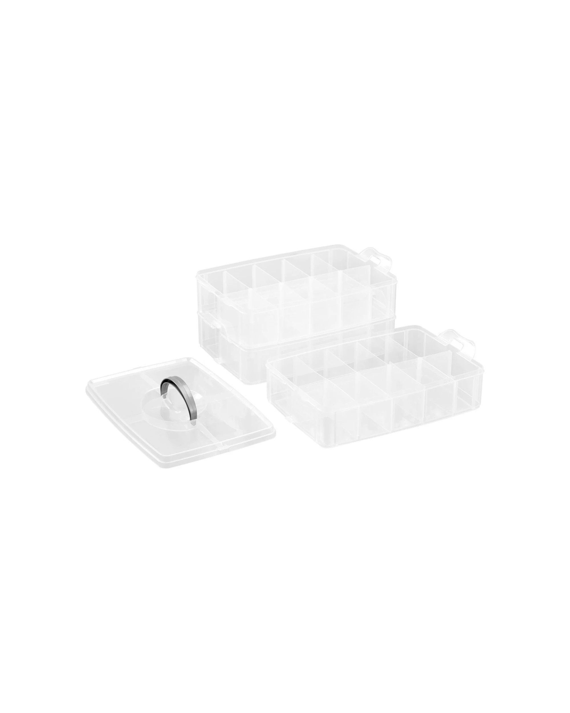 5 Boxsweden Nic-Nac 3-Tier Box 30-Compartment Container 25x18.5cm - Carry Handle
 - plain, 5 of 5