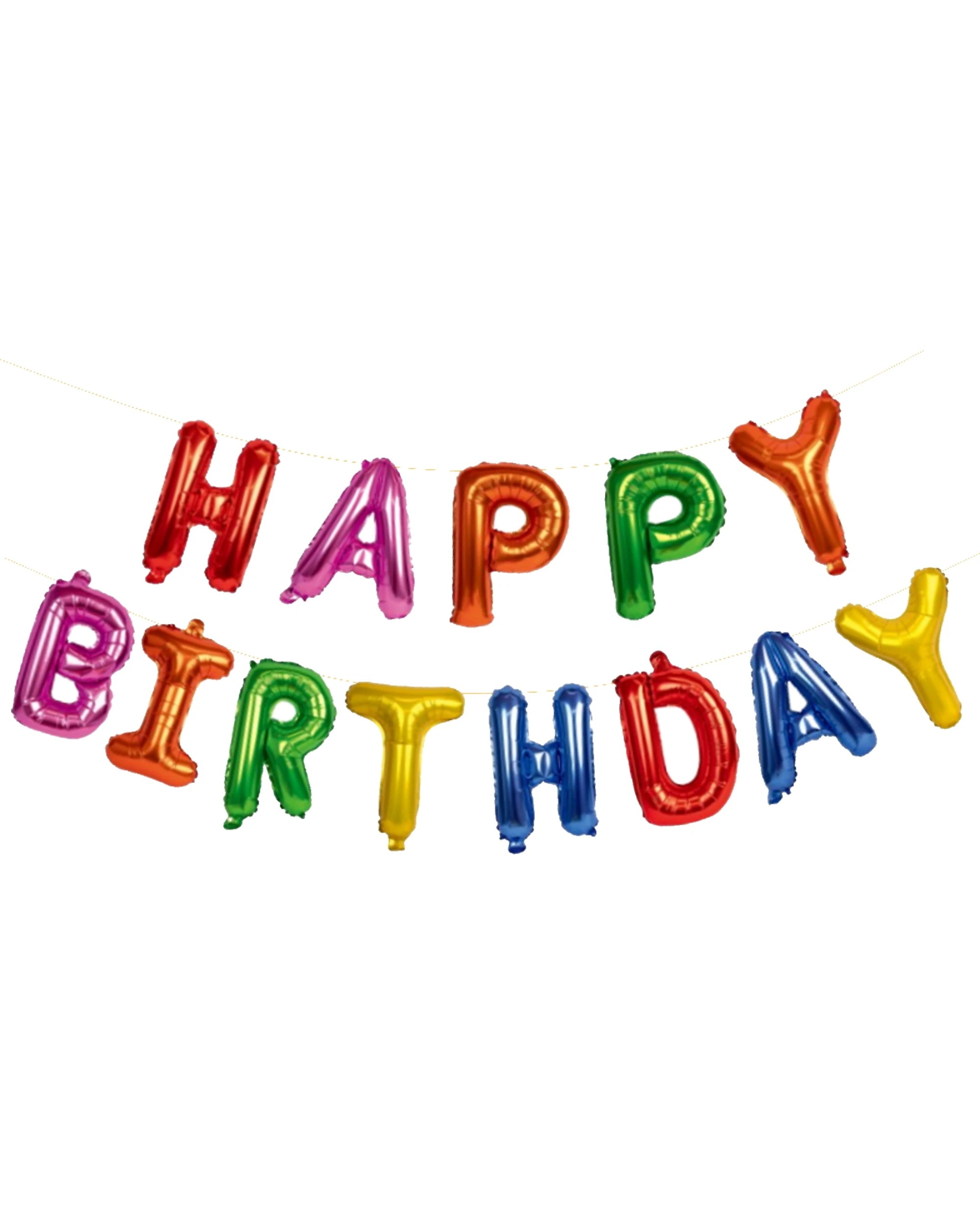 1 Partyrama Multi Coloured Happy Birthday Foil Letter Balloon Banner Air Fill, 1 of 2