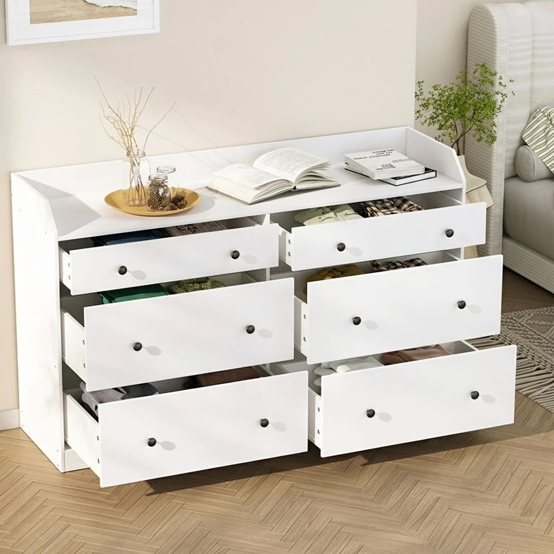 4 Artiss 6 Chest of Drawers - White, 4 of 5