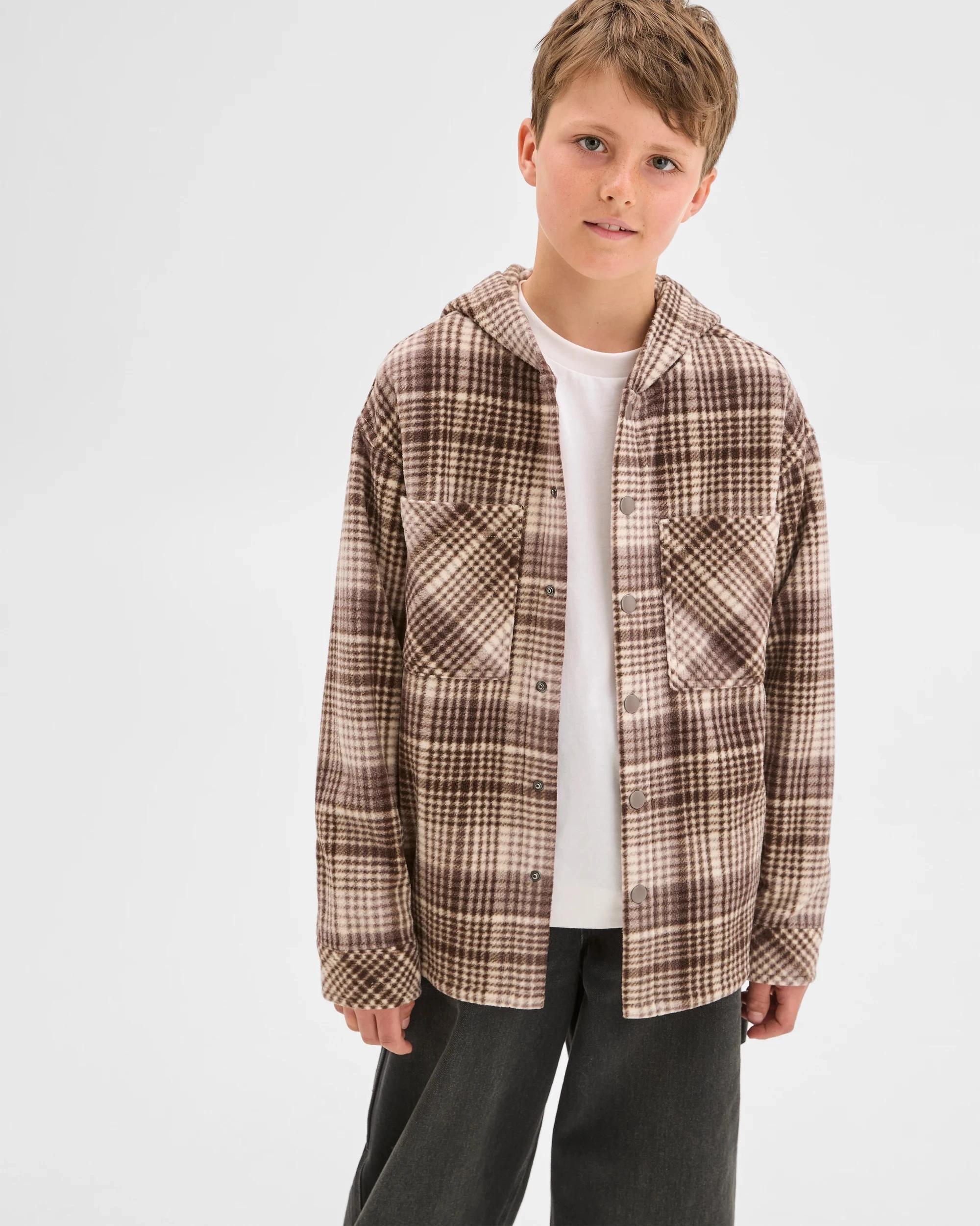 3 Target Kids Polar Fleece Long Sleeve Hooded Shirt WHITECAP GREY, 3 of 7