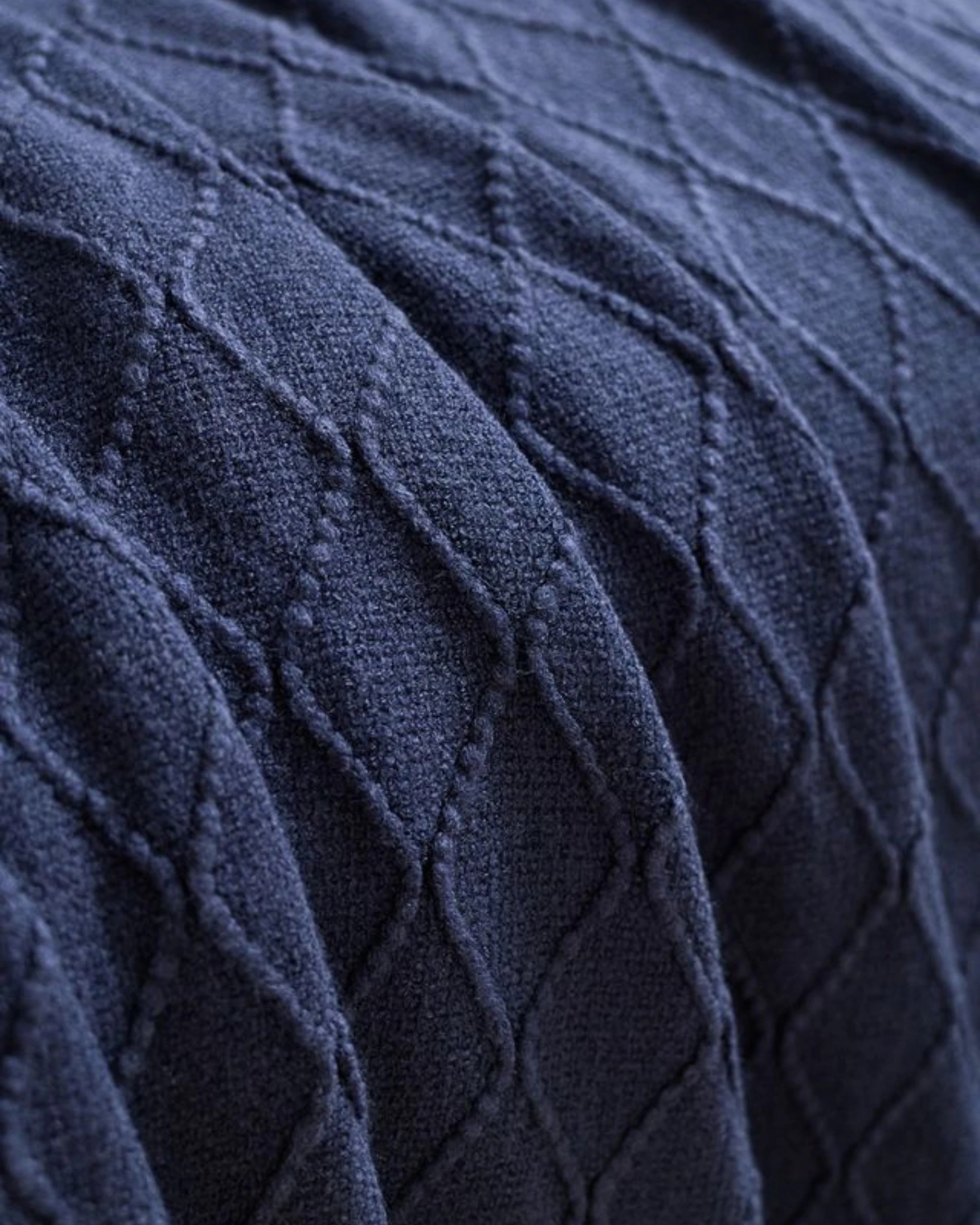 Gioia Casa Micro Plush Diamond Knitted Throw Blanket 130x170cm - Navy ...
