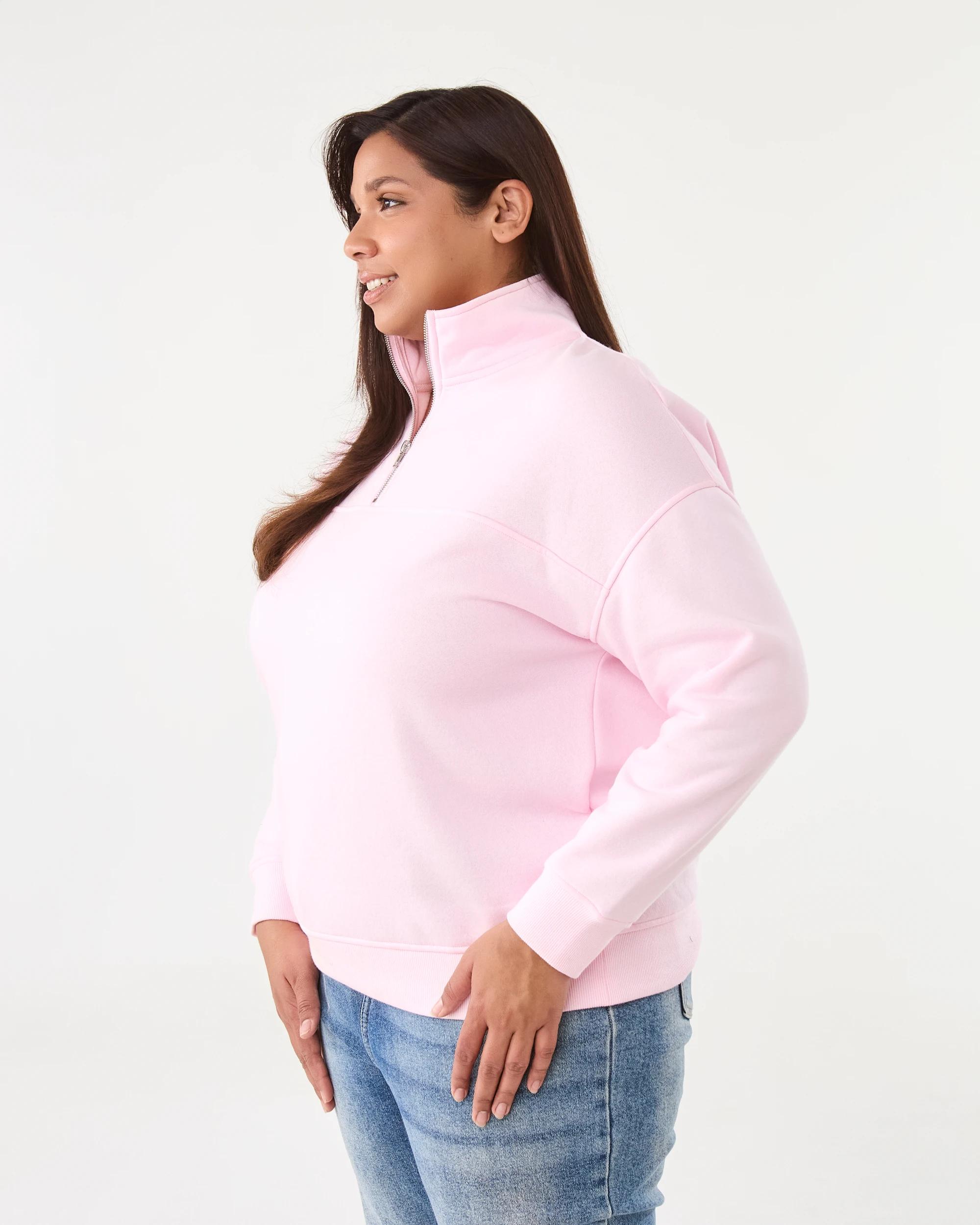 2 Curve Quarter Zip Sweatshirt Bllet Pink, 2 of 7