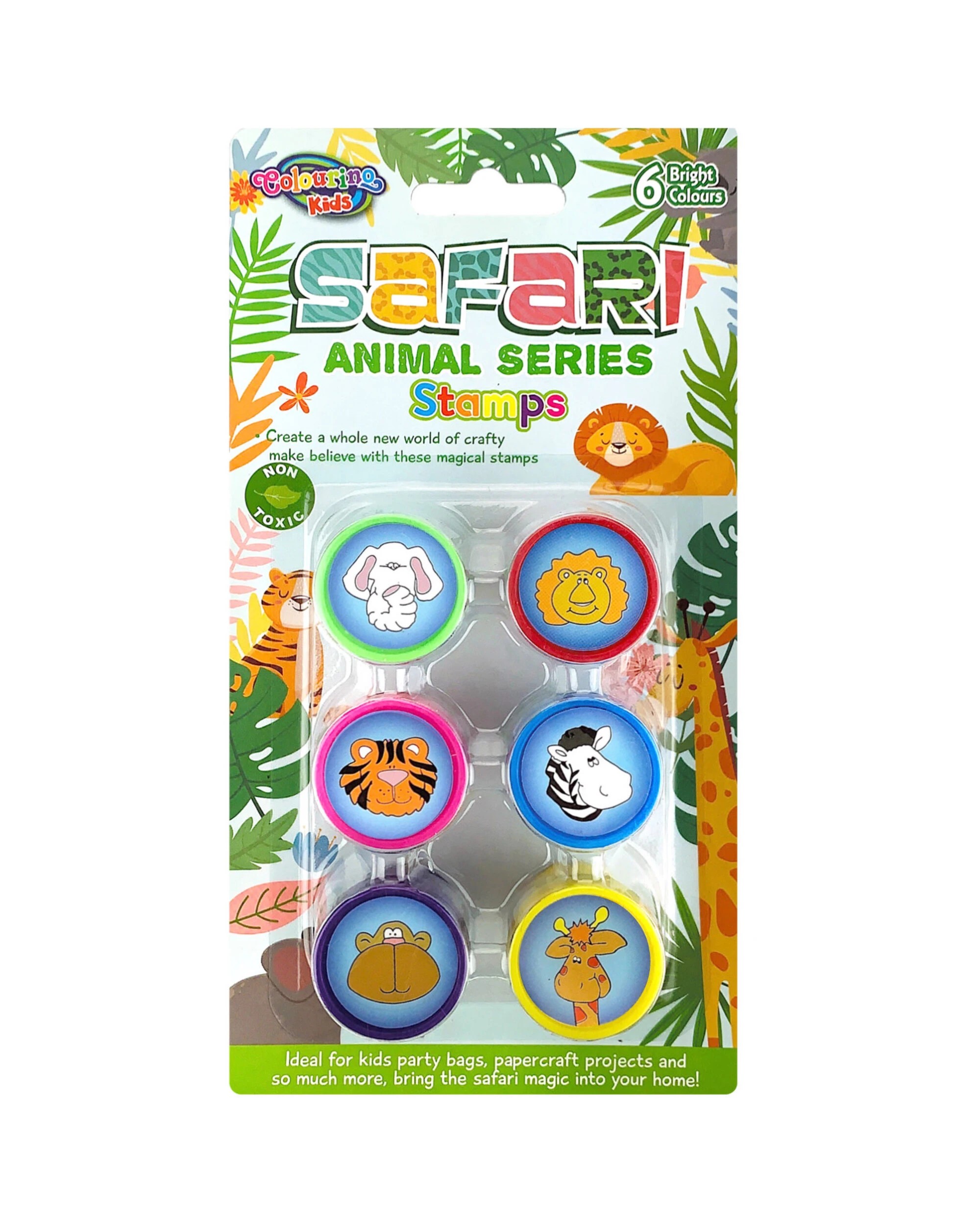 1 Durmaz Safari Animal Stamps Pack of 6 - Multi, 1 of 1