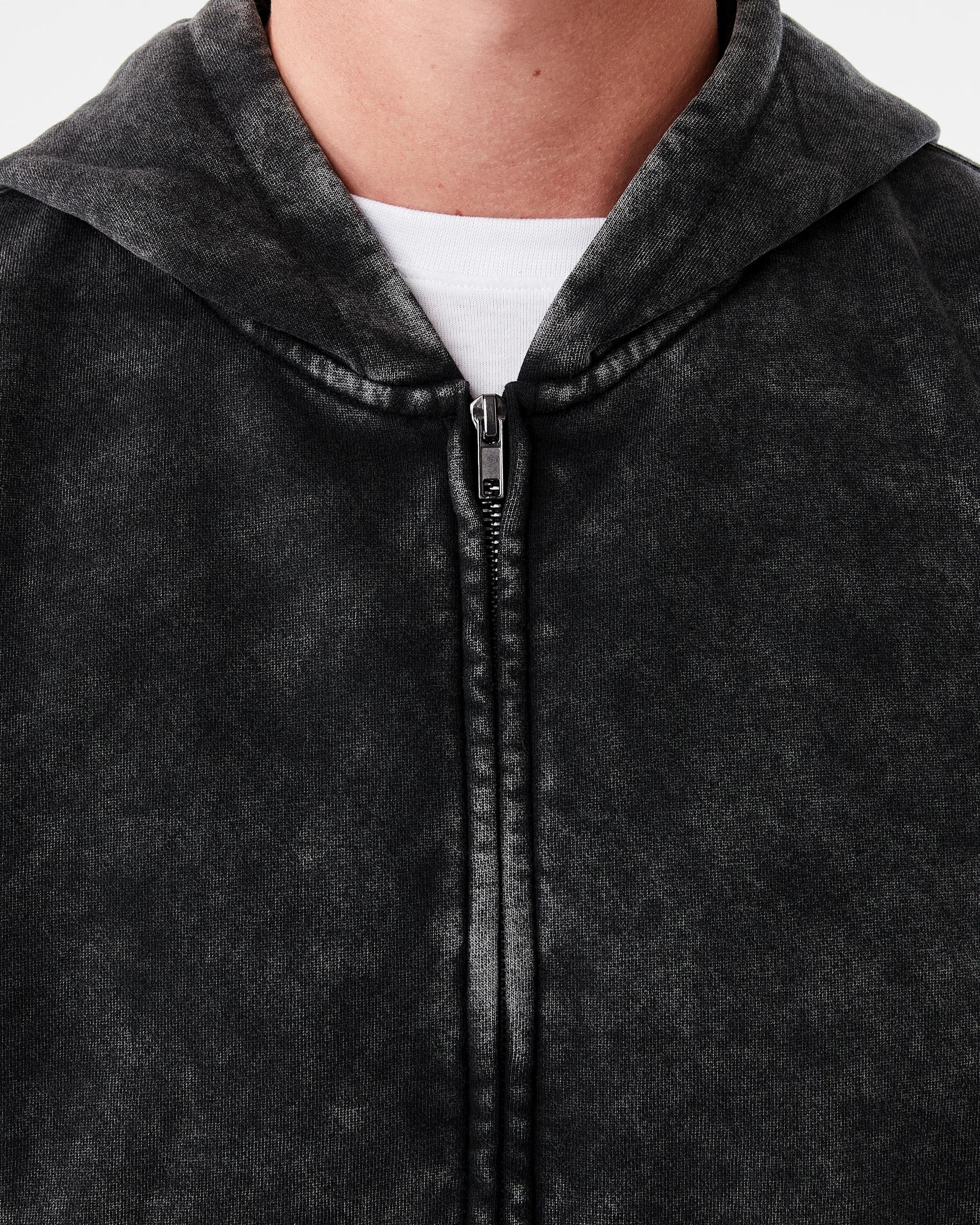 6 Boxy Zip Through Hoodie Black, 6 of 8