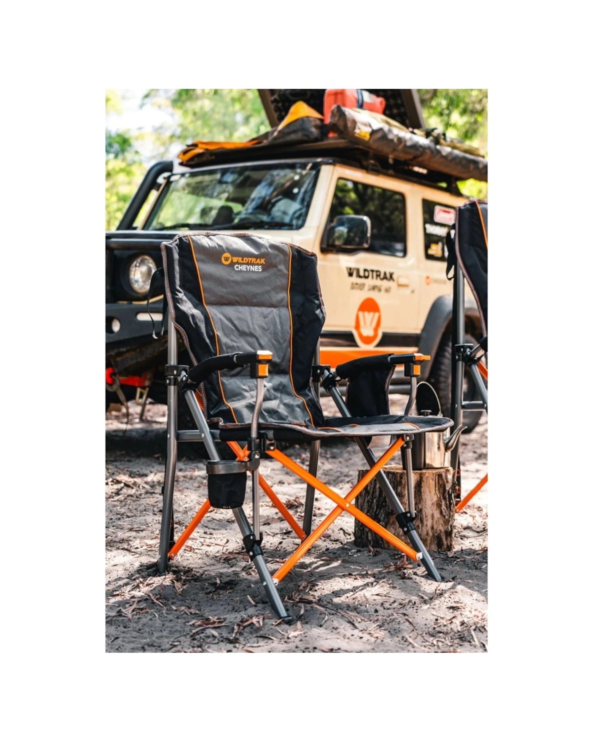 5 Wildtrak Cheynes Solid Arm Chair Dlx 200Kg Outdoor Camping Cup Holder - Multi, 5 of 9