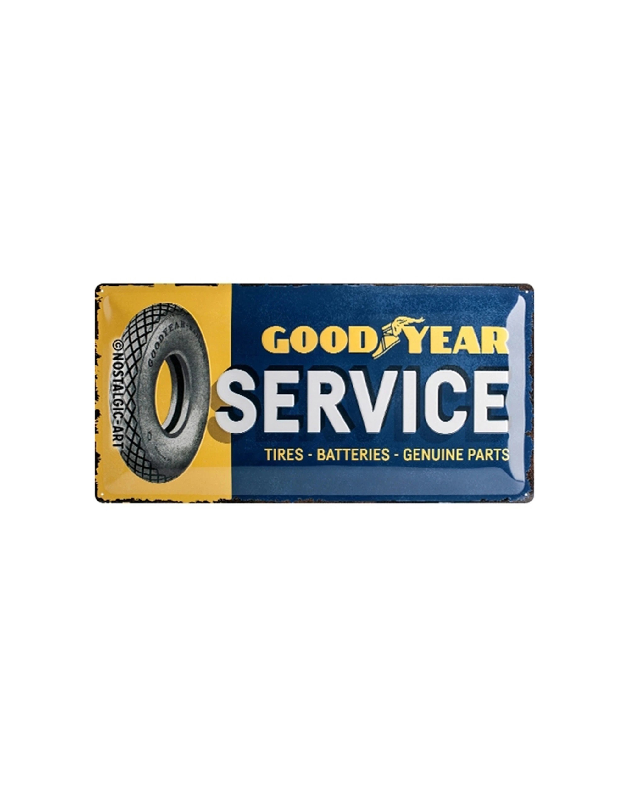 1 Nostalgic-Art 25x50cm Metal Long Sign Plaque - Goodyear Service - Multi, 1 of 3