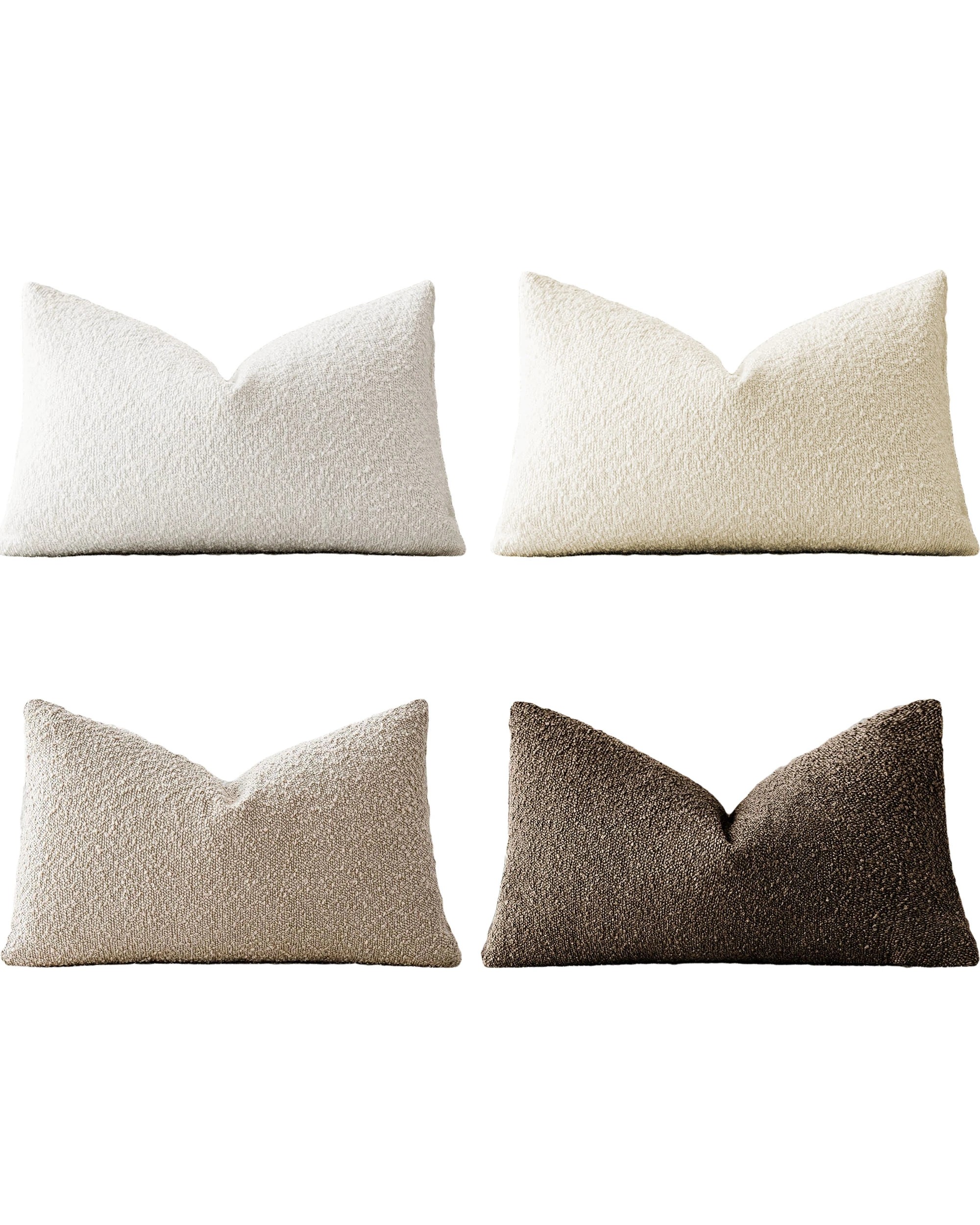 3 Gioia Casa 4-Pack Bouclé Cushion Covers 30x50cm - Mixed Natural, 3 of 3