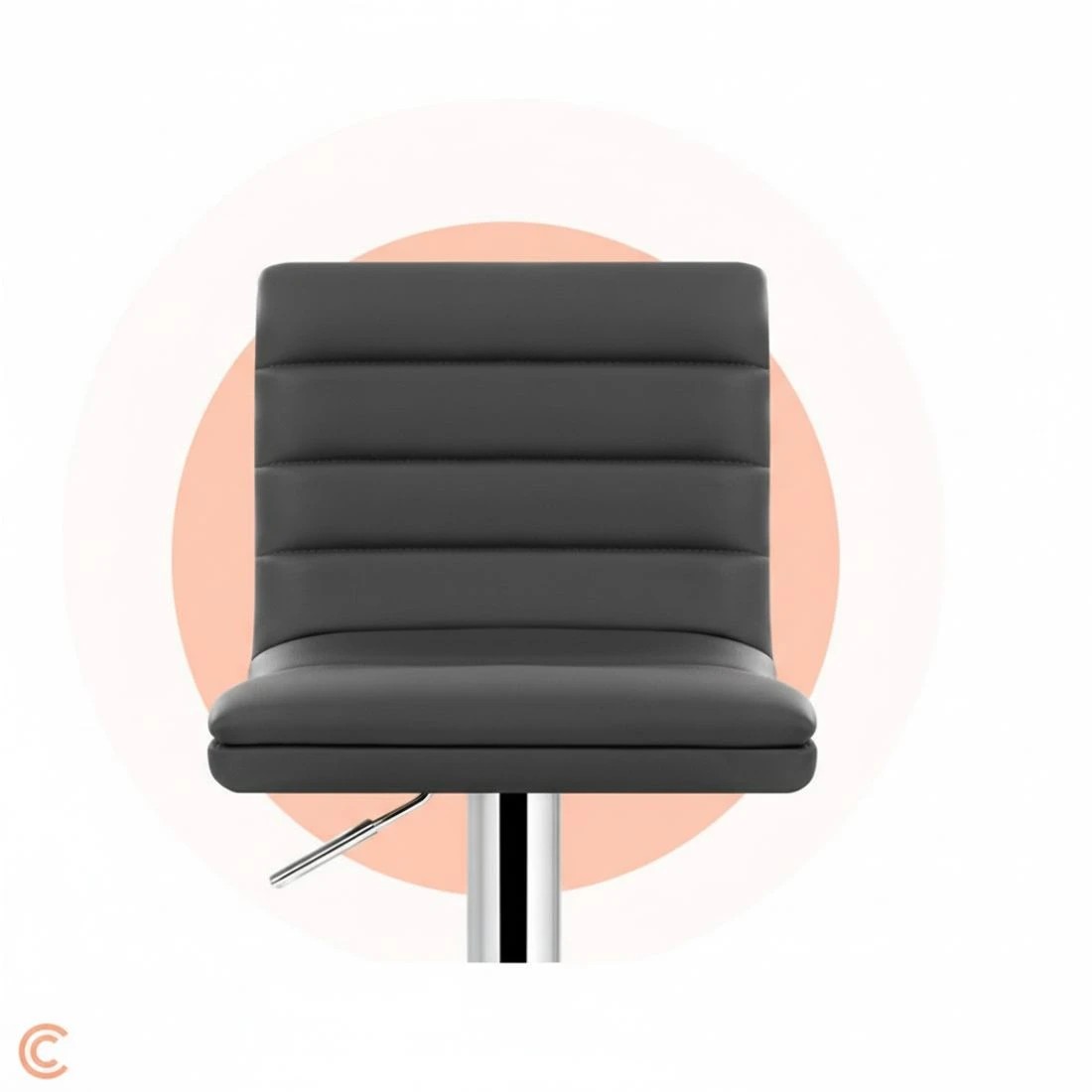 5 Artiss 4x Bar Stools Padded Leather Gas Lift - Grey, 5 of 7