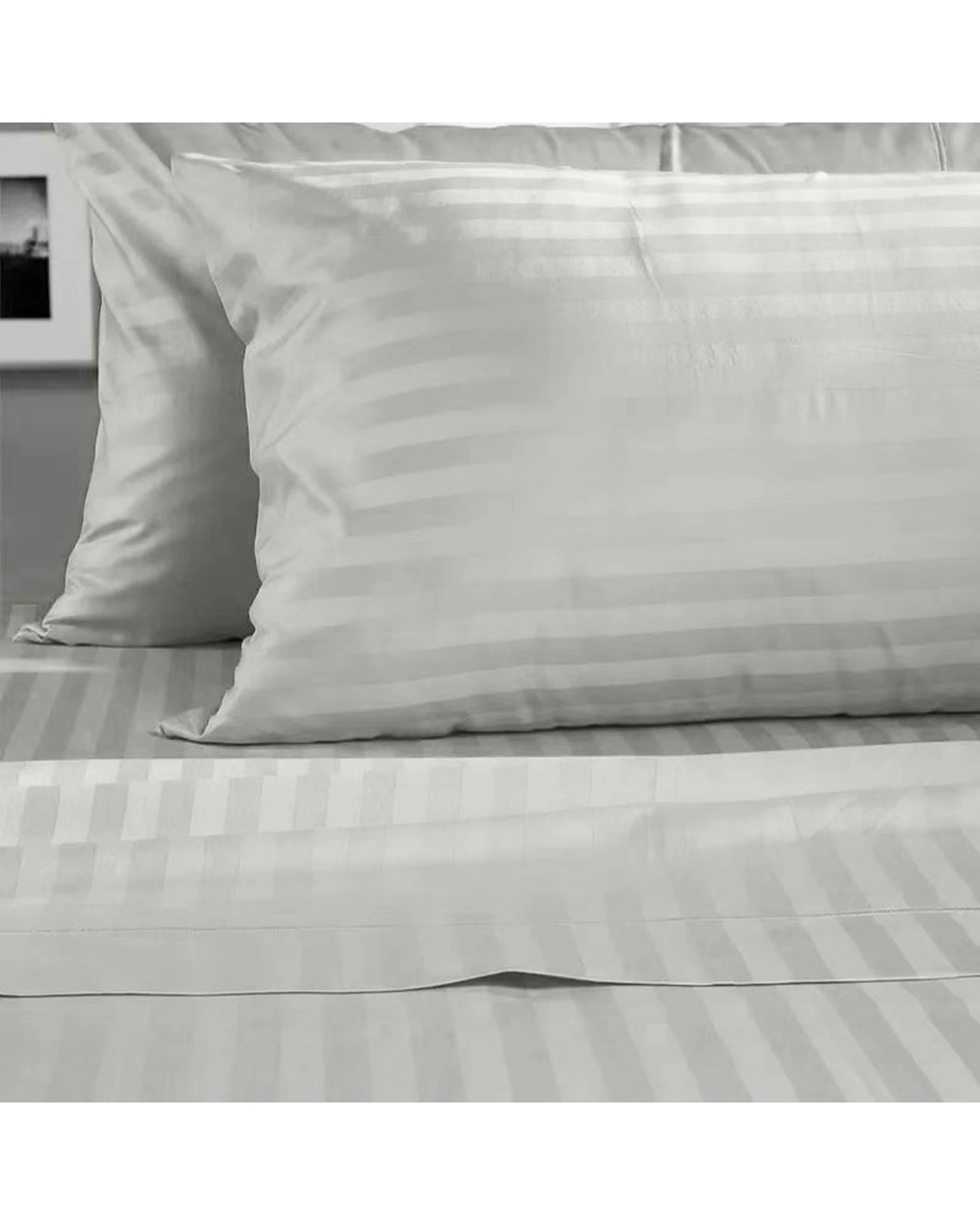 5 Cotton More 650TC 1cm Sateen Striped Quilt Cover Set 100% Cotton Double Light - Grey, 5 of 6